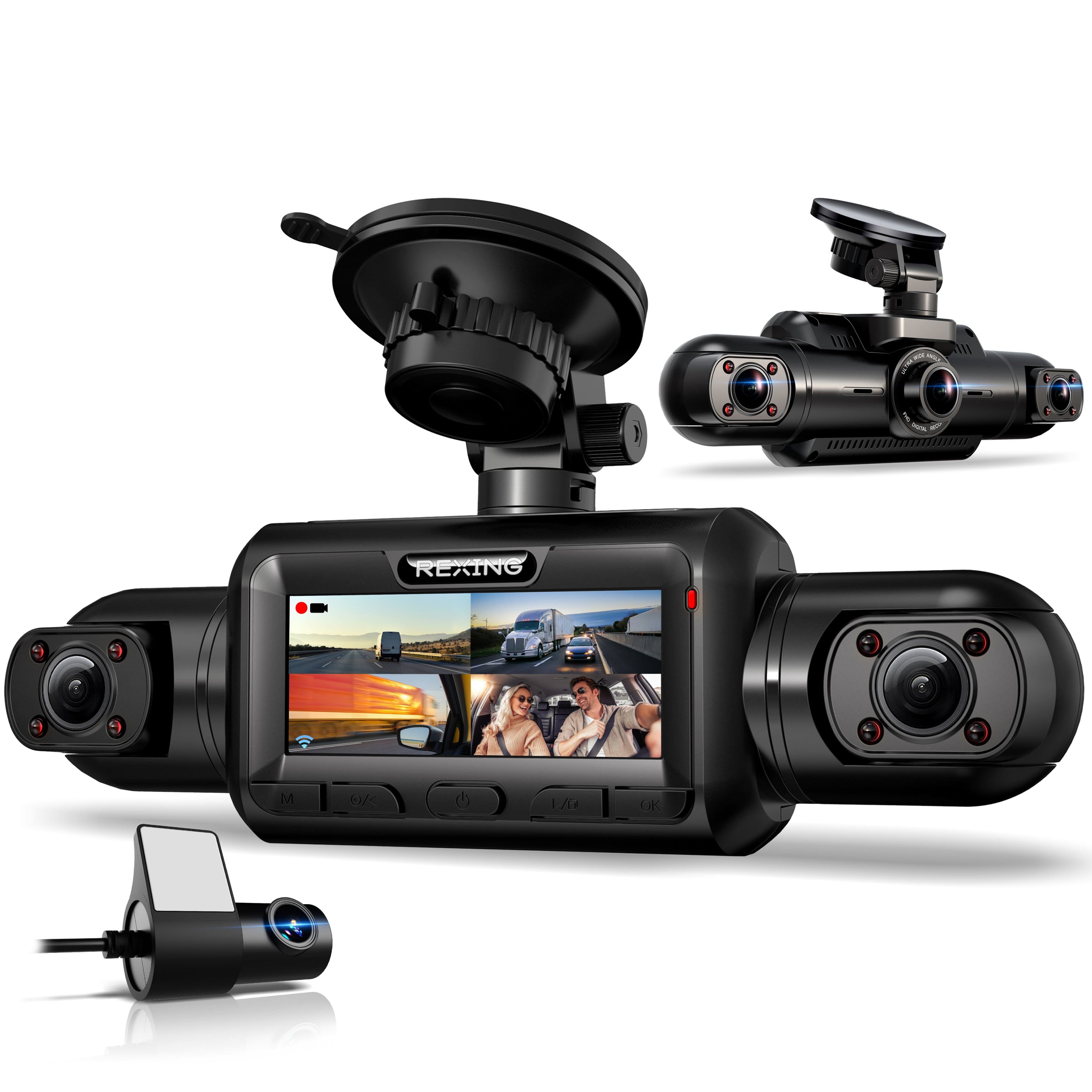 Rexing - L4 4 Channel Dash Cam W/ All Around 1080p Resolution and Wi-Fi - Black product image