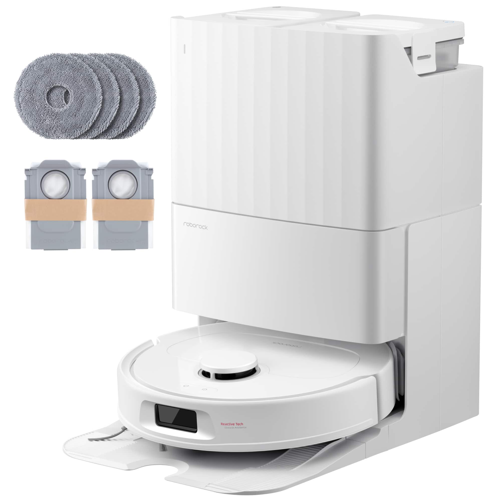 Roborock - Qrevo Series Robot Vacuum & Mop with Multifunctional Dock, 10,000Pa Suction, Anti-Tangle Brush, Self-Emptying - W…
