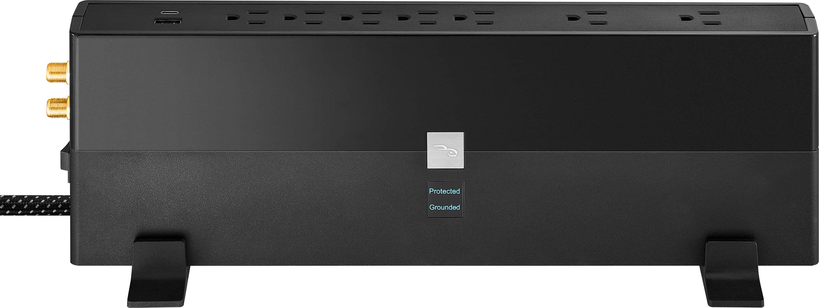 Rocketfish™ - 7-Outlet/1-USB-C/1-USB 3,600 Joules Surge Protector - Black product image