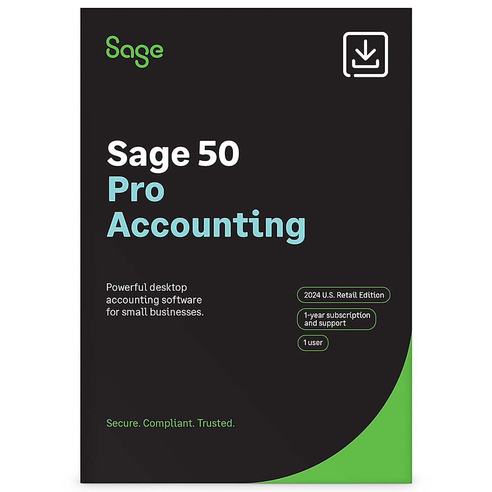 Sage - 50 Pro Accounting 2024 U.s. 1-user 1-year Subscription - Windows [Digital] product image