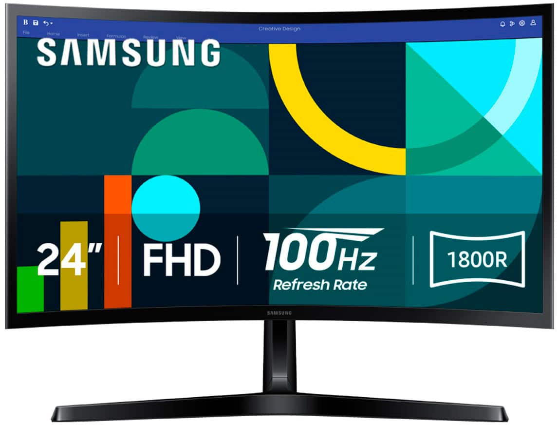 Samsung - 24" S3 (S36GD) LED FHD 100Hz Curved Monitor (HDMI, D-sub) - Black product image