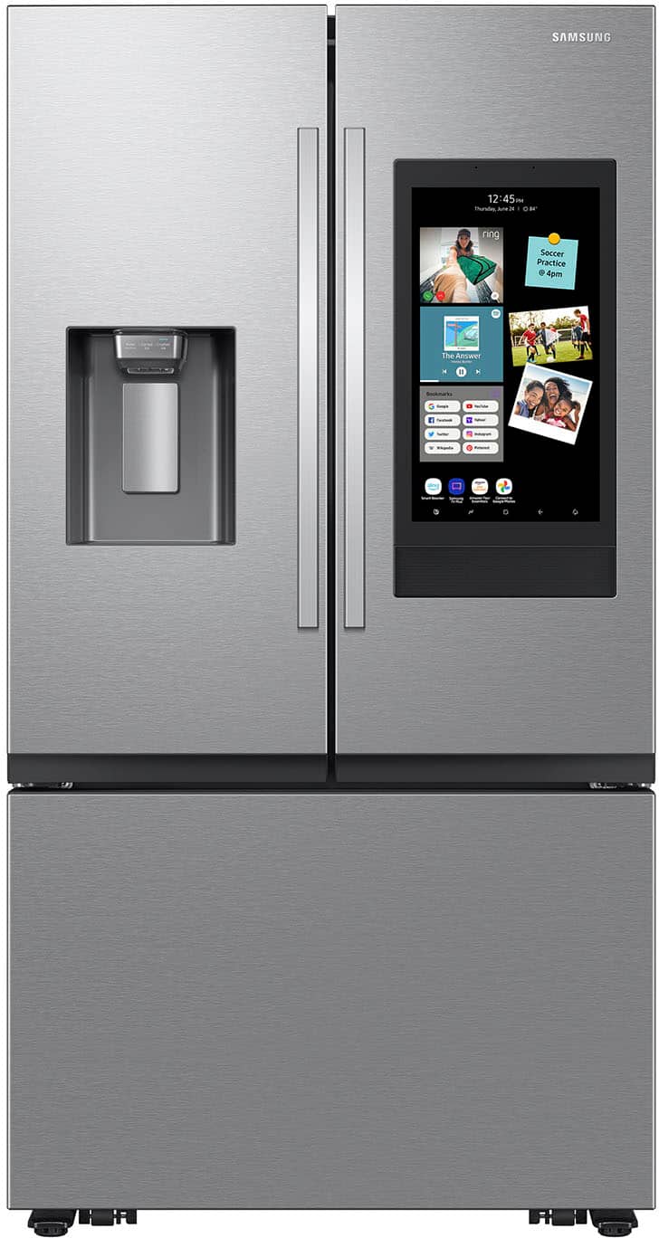 Samsung - 25 cu. ft. 3-Door French Door Counter Depth Smart Refrigerator with Family Hub - Stainless Steel product image