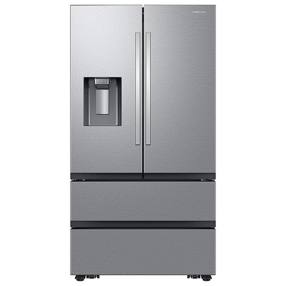 Samsung - 25 cu. ft. 4-Door French Door Counter Depth Smart Refrigerator with Four Types of Ice - Stainless Steel product im…