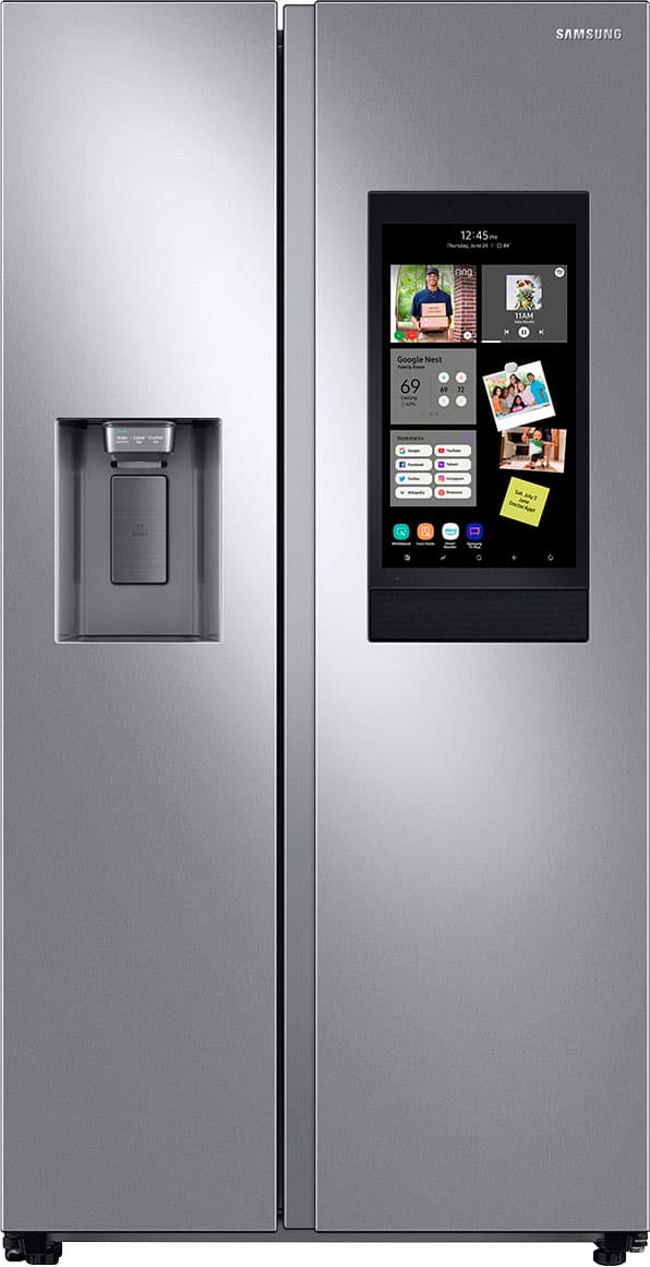 Samsung - 26.7 cu. ft. Side-by-Side Smart Refrigerator with 21.5" Touch-Screen Family Hub - Stainless Steel product image