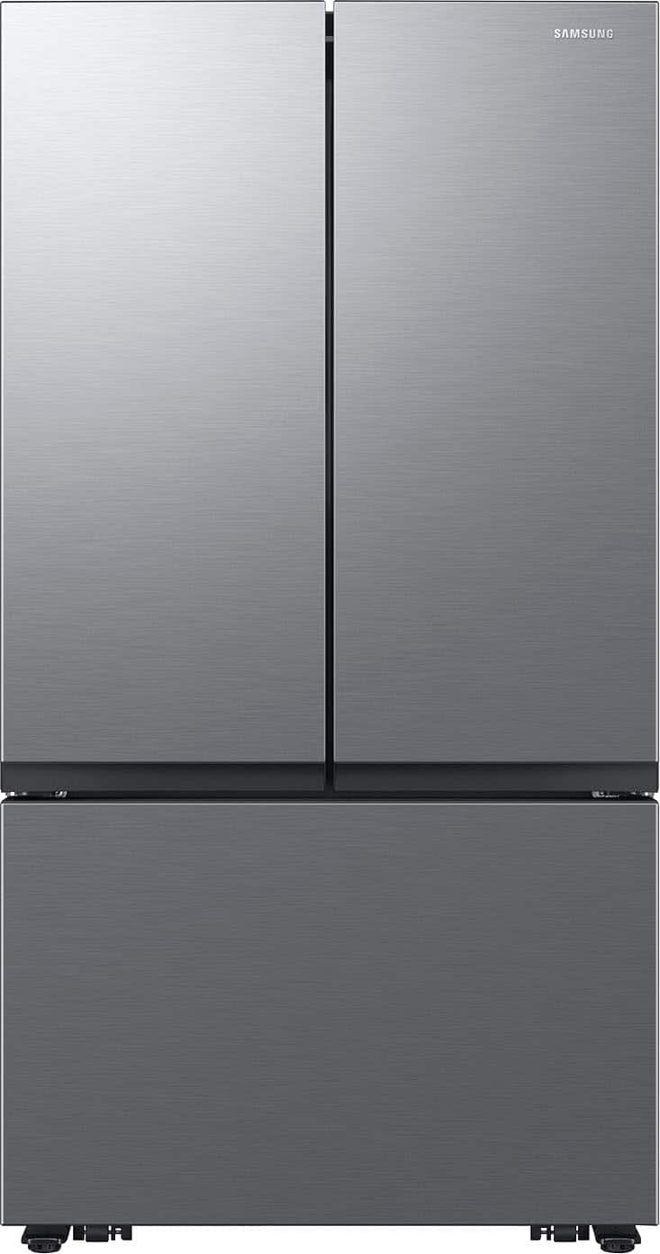 Samsung - 27 cu. ft. 3-Door French Door Counter Depth Smart Refrigerator with Dual Auto Ice Maker - Stainless Steel product…