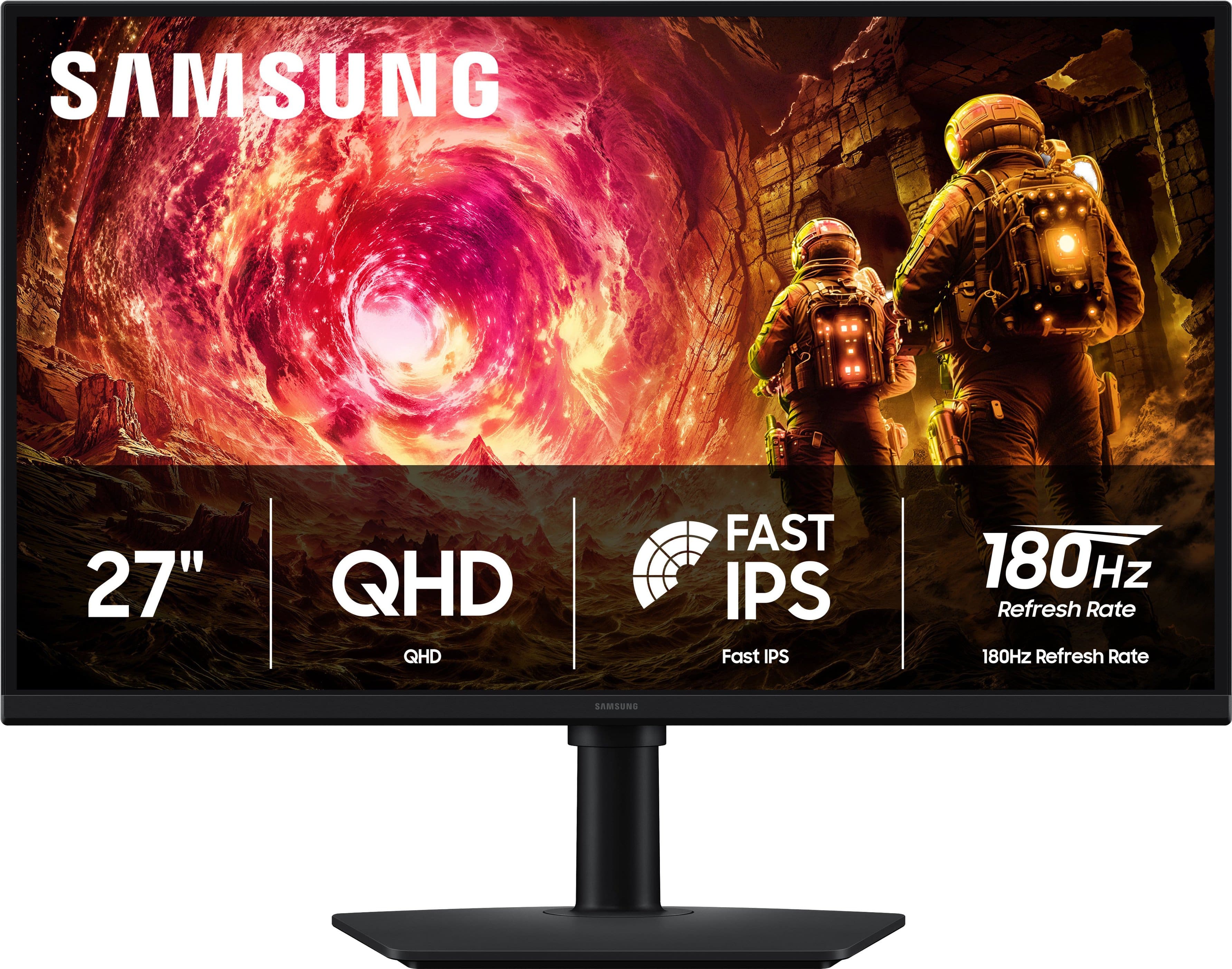 Samsung - 27" Odyssey G5 (G50F) QHD Fast IPS 180Hz 1ms G-Sync & FreeSync Compatible Gaming Monitor (DisplayPort, HDMI) - Bla…