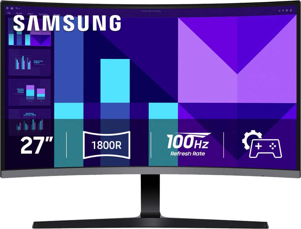 Samsung - 27" S39GD Series Curved FHD 100Hz Monitor with Built-in Speakers - Black product image