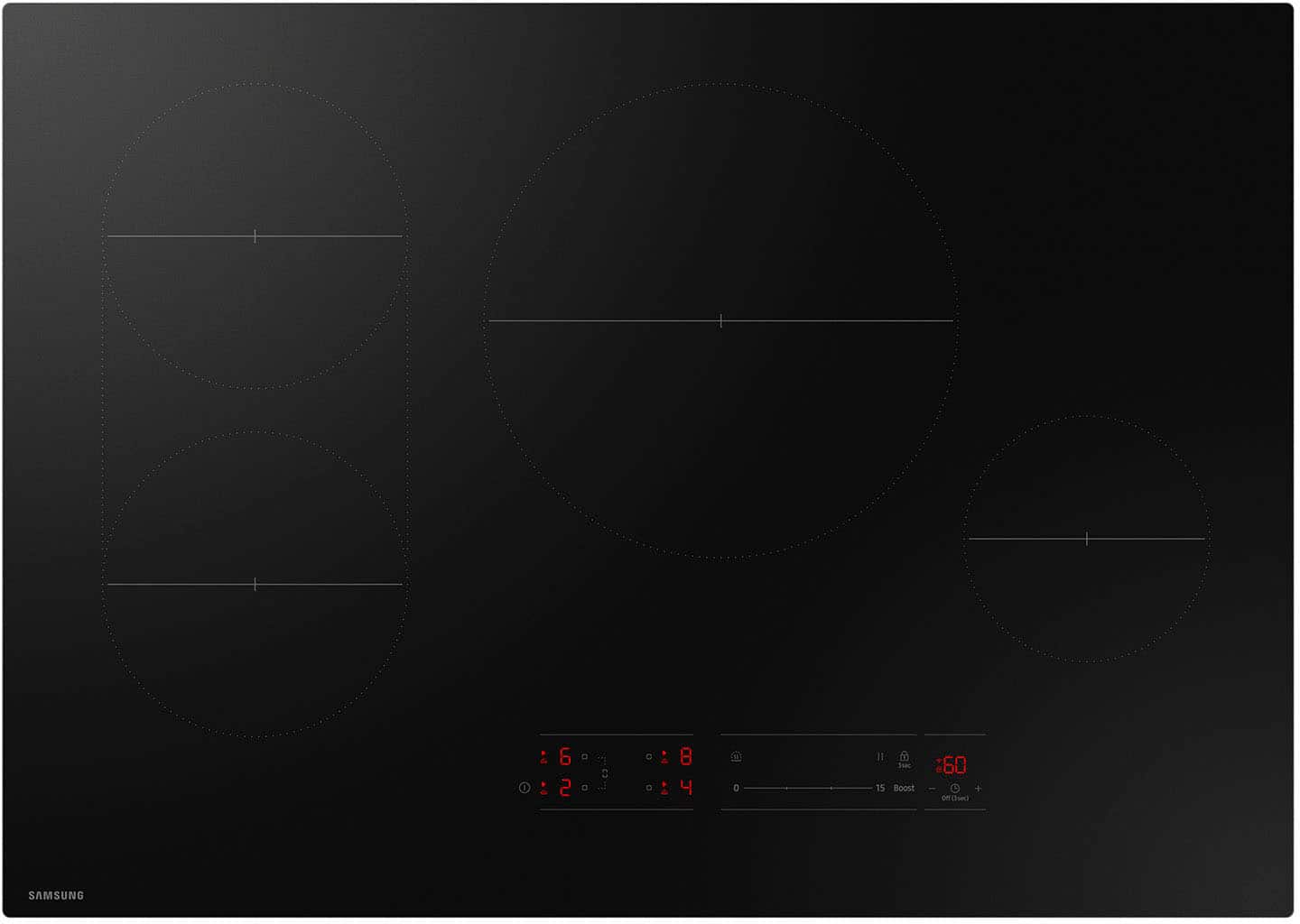 Samsung - 30" Induction Cooktop with Anti-Scratch Matte Glass and Sync Burners - Black product image