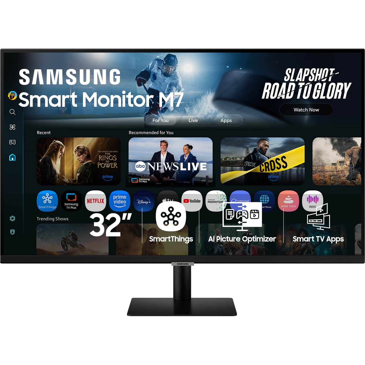 Samsung - 32" M70F 4K UHD Smart Monitor with SamsungVision AI, Built In Speakers, USB-C - Black product image