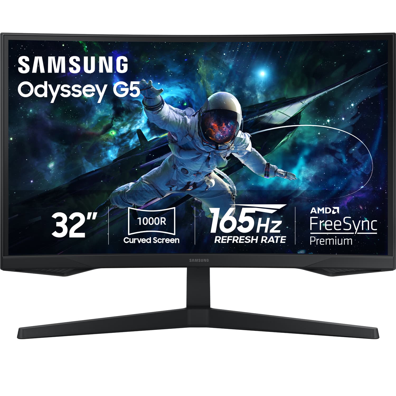 Samsung - 32" Odyssey 1000R Curved QHD 165Hz 1ms AMD FreeSync Gaming Monitor (DP, HDMI) - Black product image