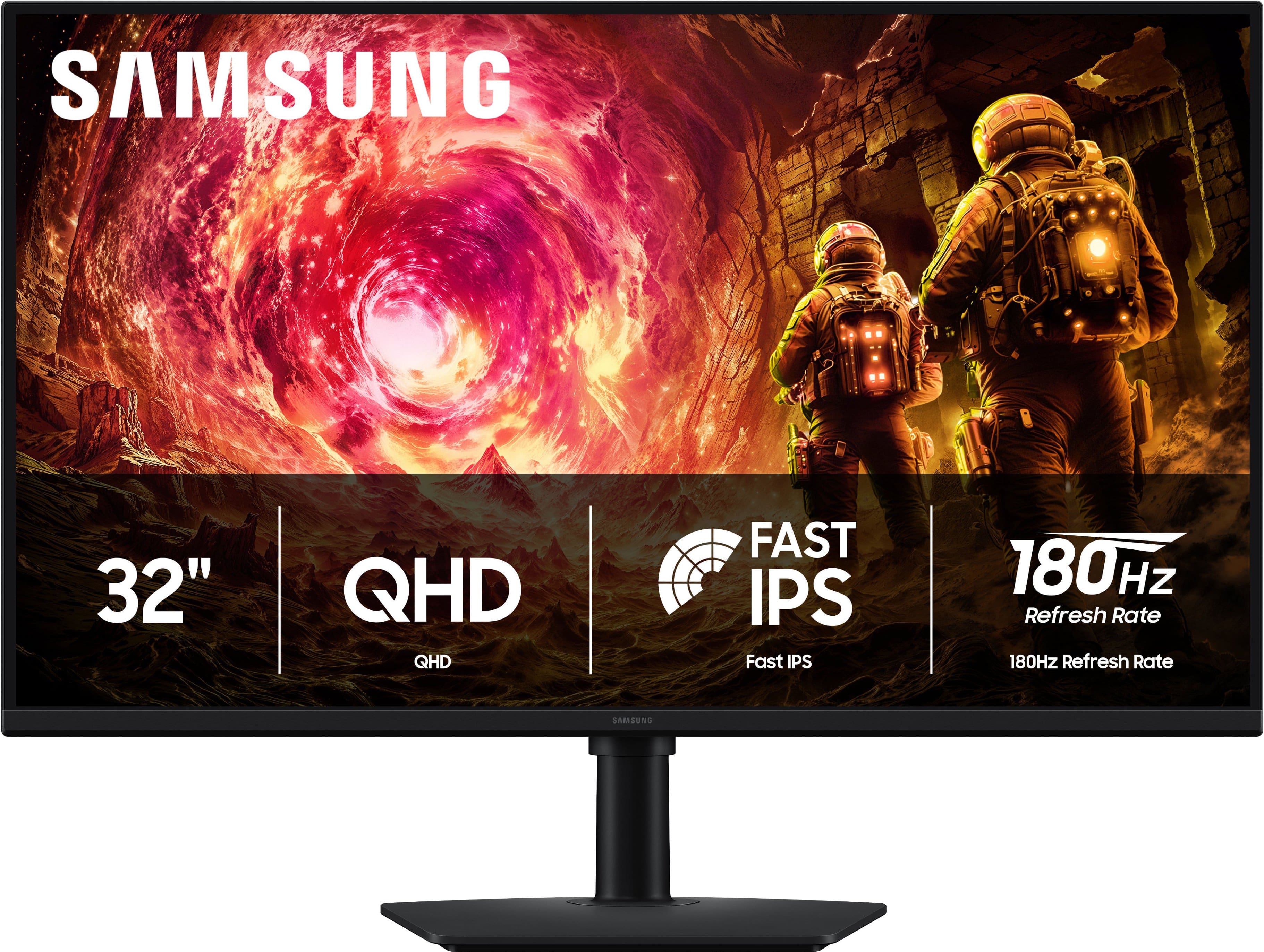 Samsung - 32" Odyssey G5 (G50F) QHD Fast IPS 180Hz 1ms G-Sync & FreeSync Compatible Gaming Monitor (DisplayPort, HDMI) - Bla…