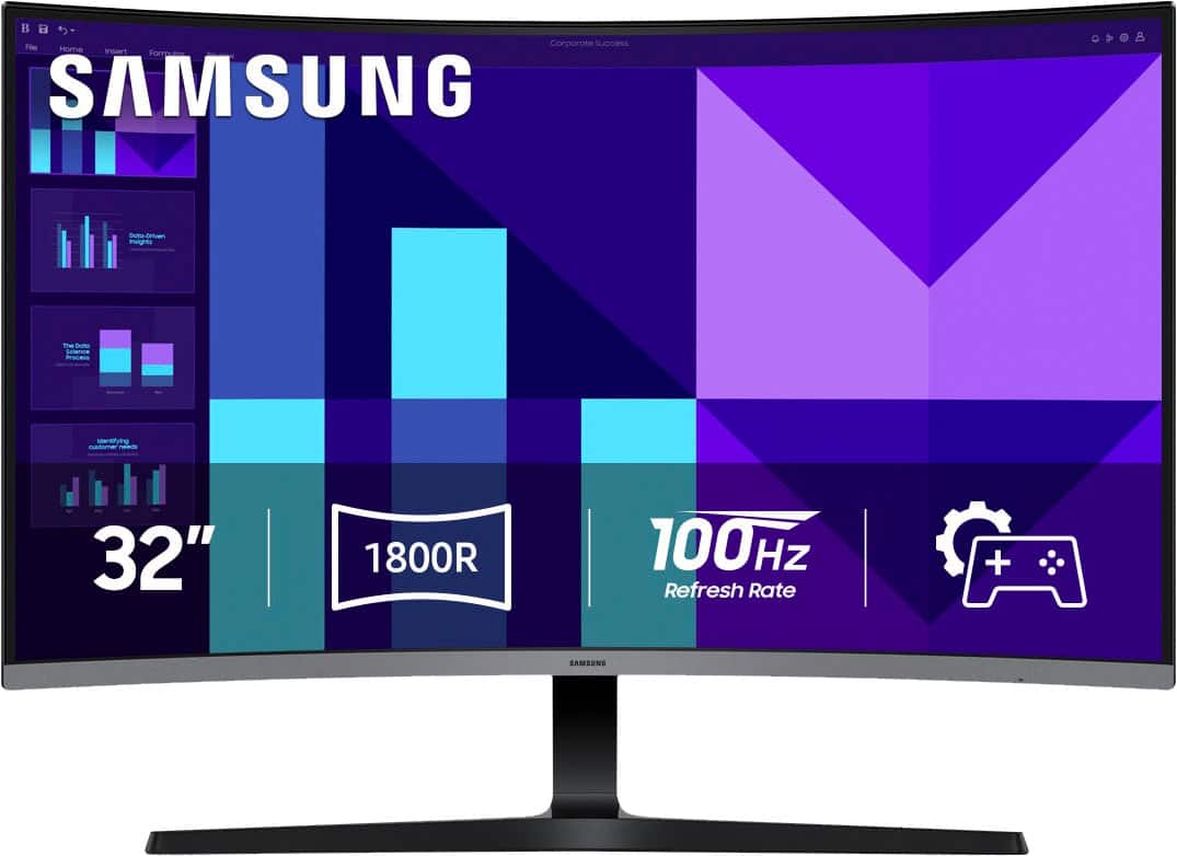 Samsung - 32" S39GD Series Curved FHD 100Hz Monitor with Built-in Speakers (HDMI, D-Sub) - Black product image