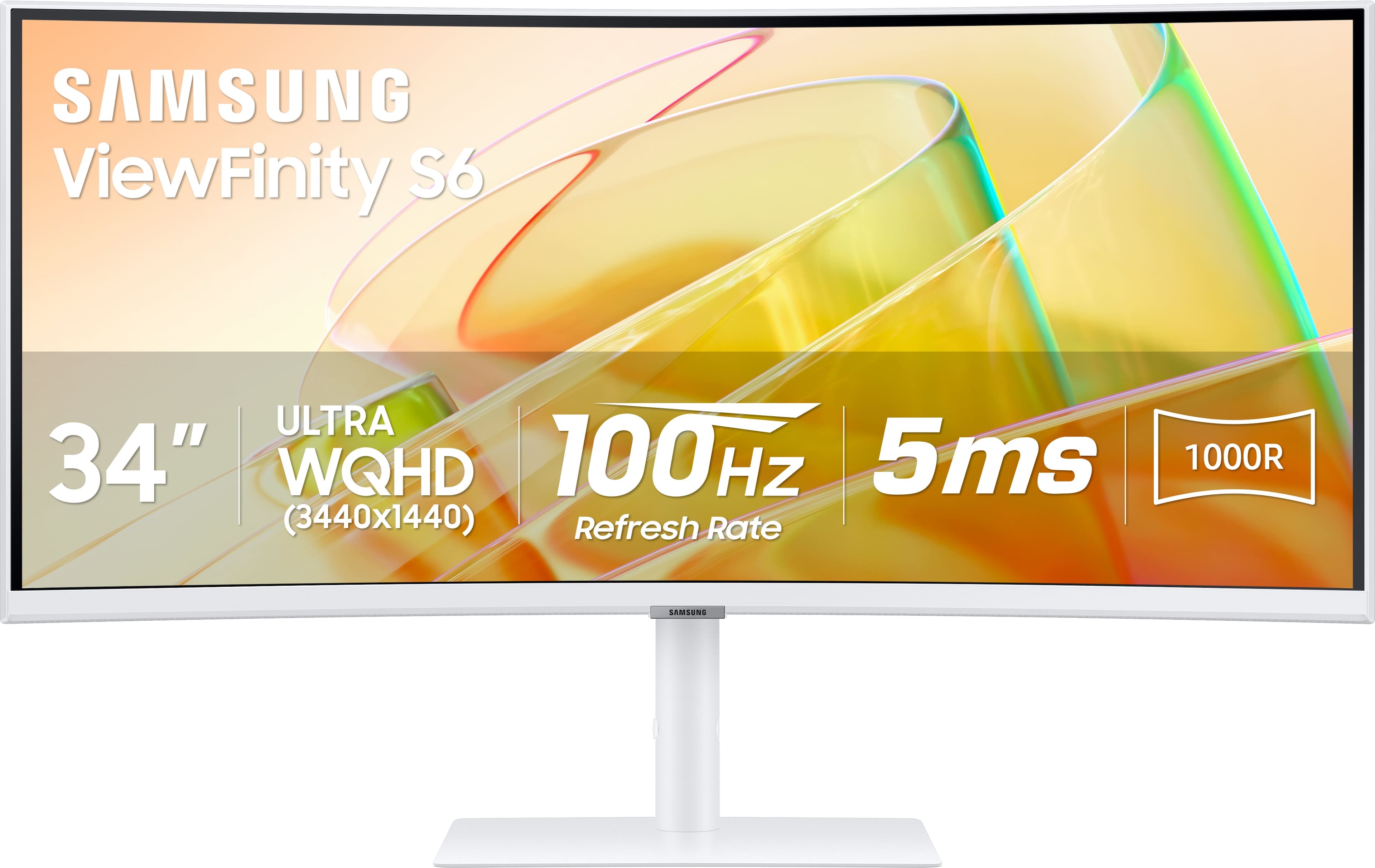 Samsung - 34" ViewFinity S65TC Ultra-WQHD 100Hz AMD FreeSync HDR10 Curved Monitor with Thunderbolt 4 and Built-in Speakers -…