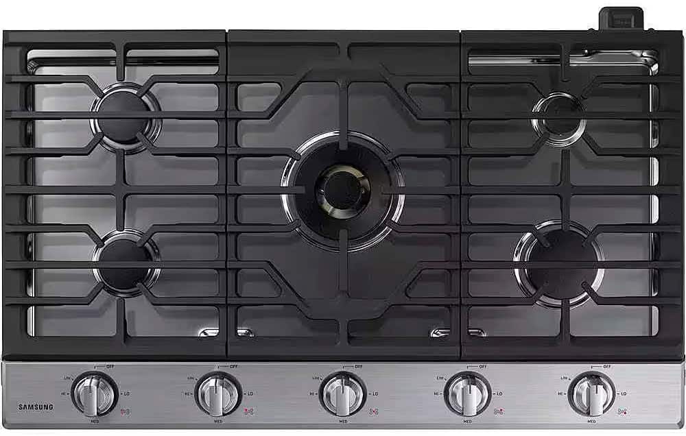 Samsung - 36" Built-In Gas Cooktop with WiFi and Dual Power Brass Burner - Stainless Steel product image