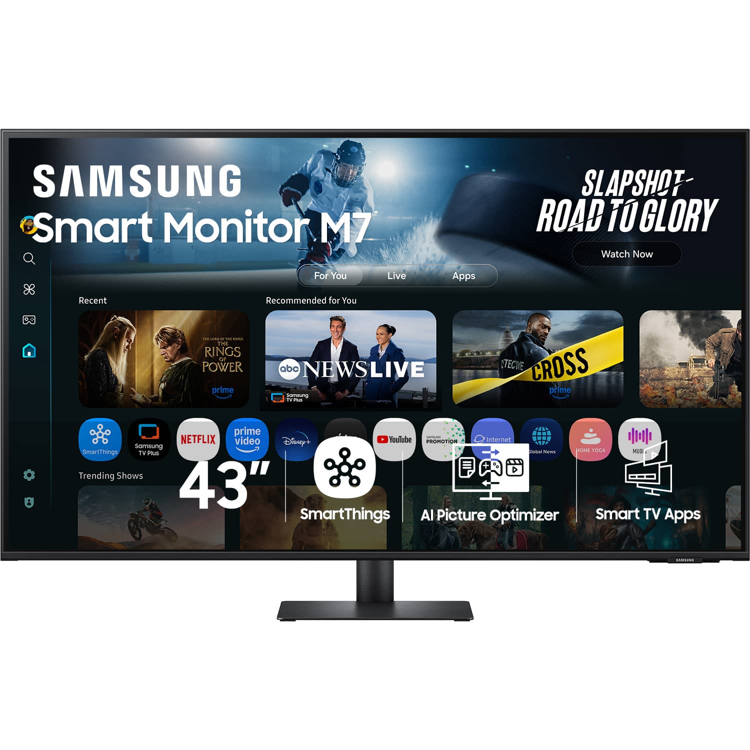 Samsung - 43" M70F 4K UHD Smart Monitor with SamsungVision AI, Built In Speakers, USB-C - Black product image