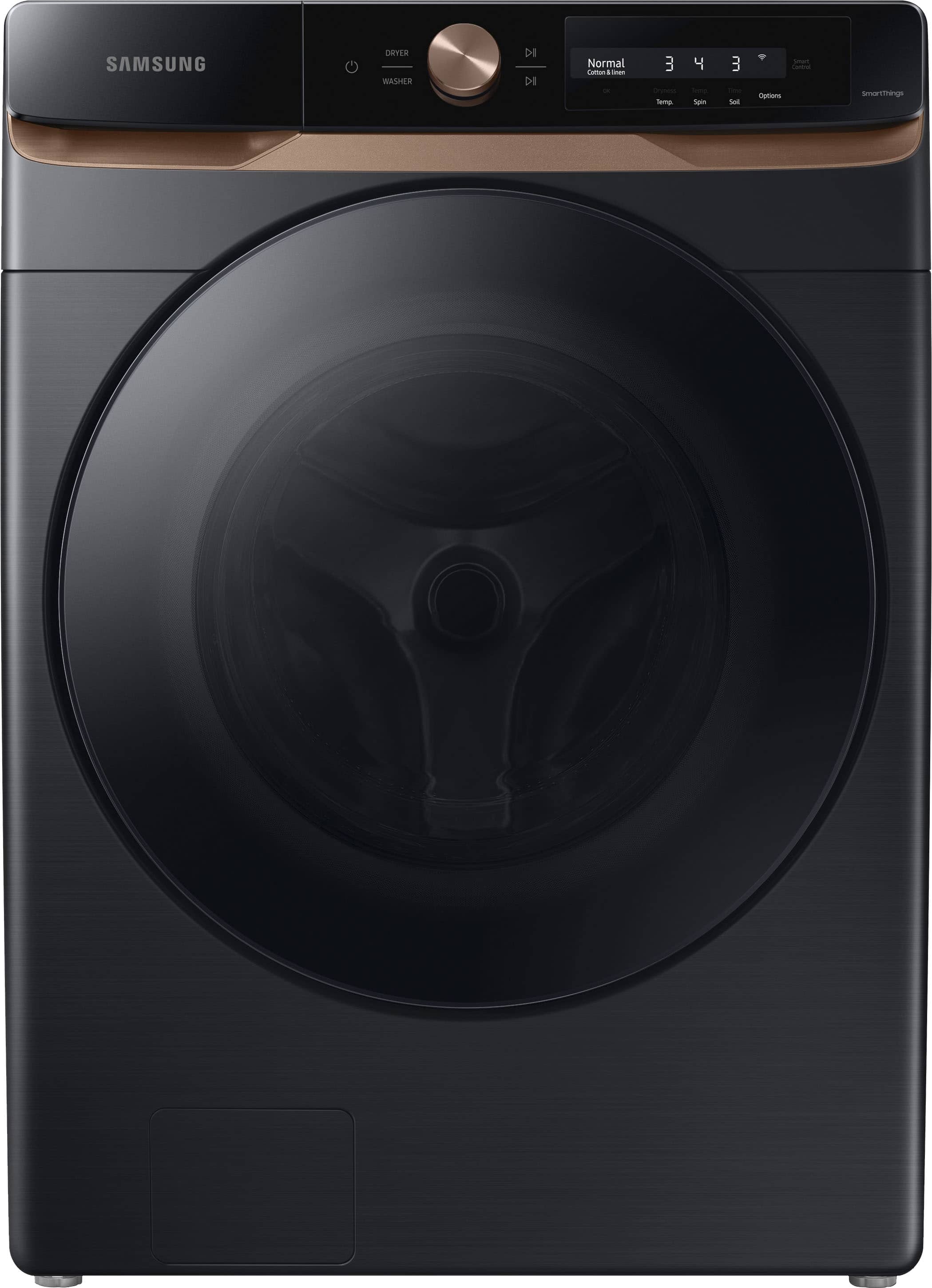 Samsung - 4.6 cu. ft. Large Capacity AI Smart Dial Front Load Washer with Auto Dispense - Brushed Black product image