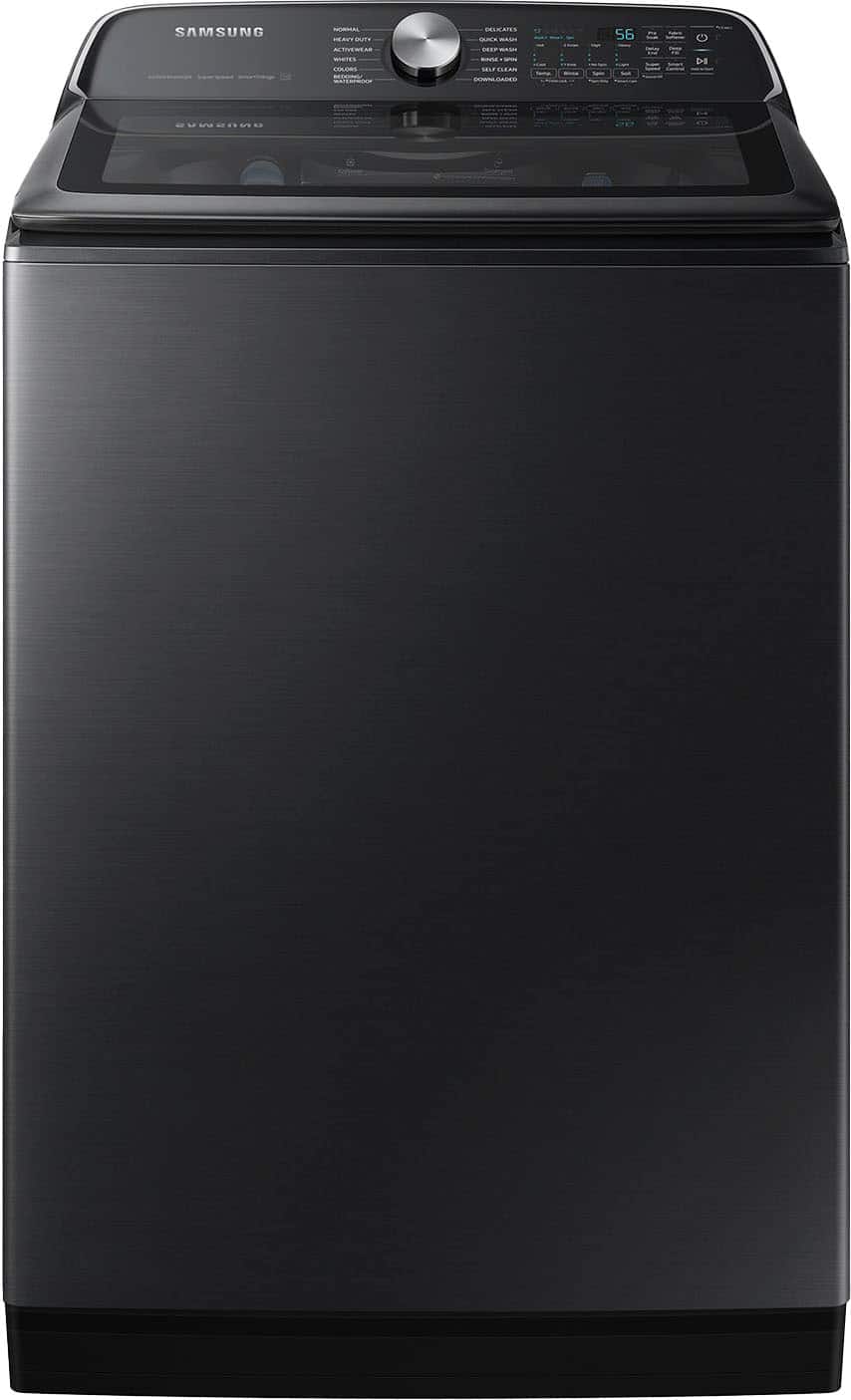 Samsung - 5.4 Cu. Ft. High-Efficiency Smart Top Load Washer with ActiveWave Agitator - Brushed Black product image