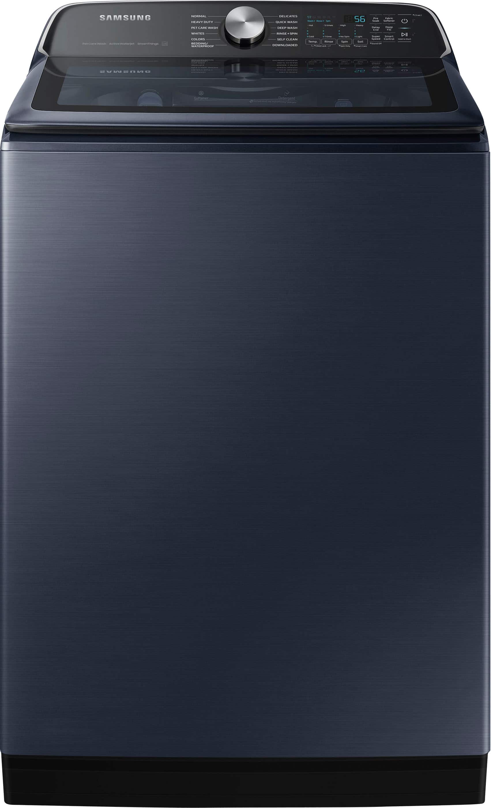 Samsung - 5.4 Cu. Ft. High-Efficiency Smart Top Load Washer with Pet Care Solution - Brushed Navy product image