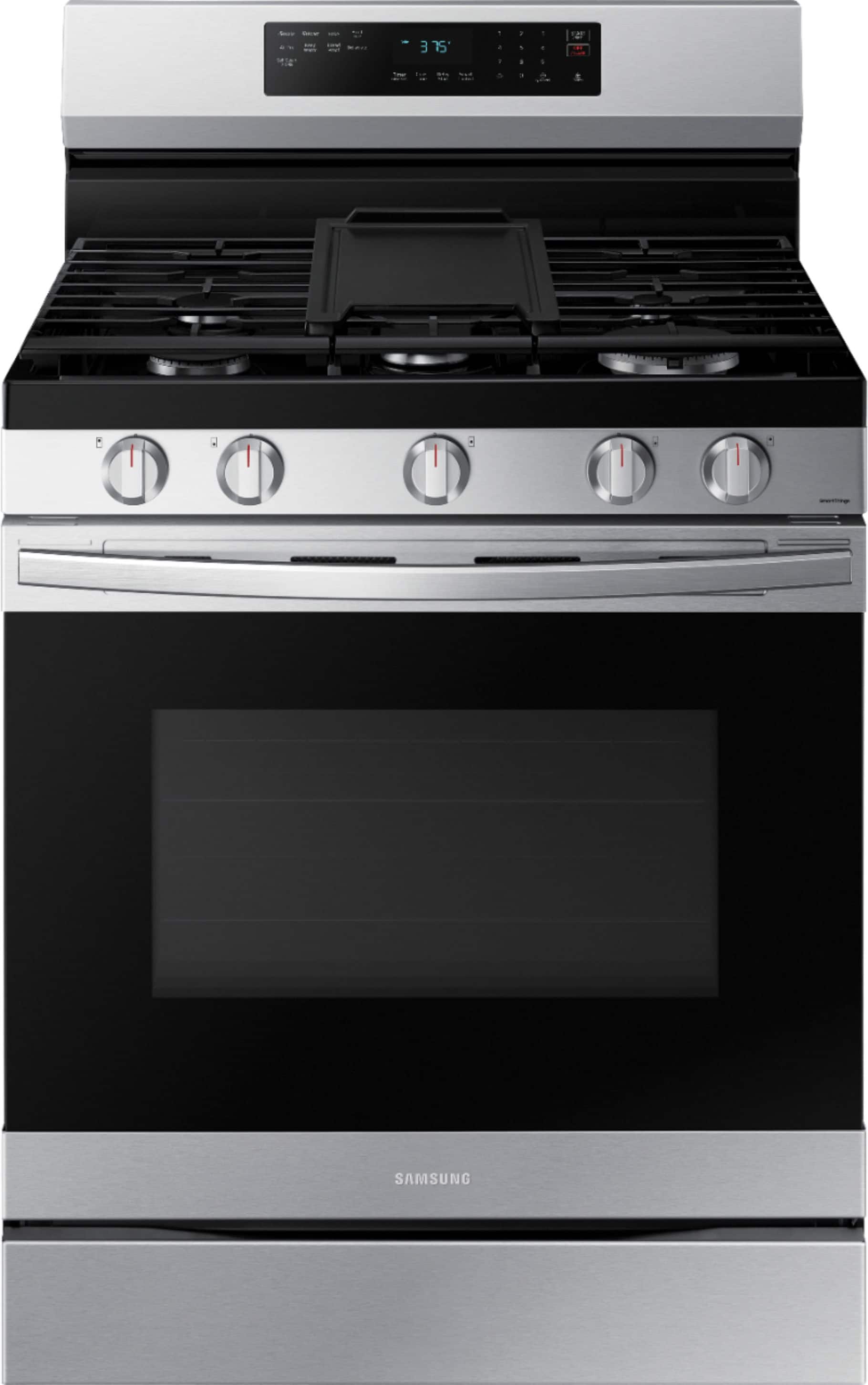 Samsung - 6.0 cu. ft. Freestanding Gas Range with No-Preheat Air Fry & Convection - Black Stainless Steel product image