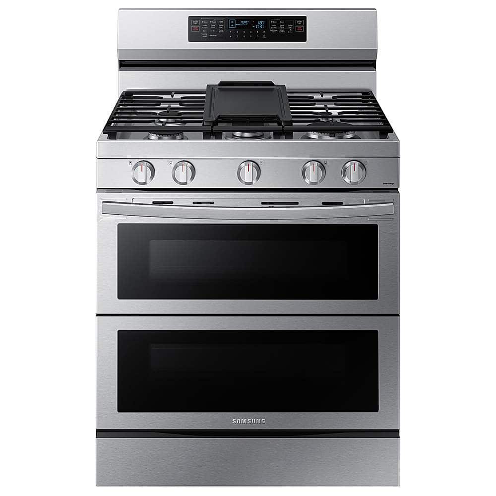 Samsung - 6.0 cu. ft. Smart Freestanding Gas Range with Stainless Cooktop & Air Fry - Stainless Steel product image