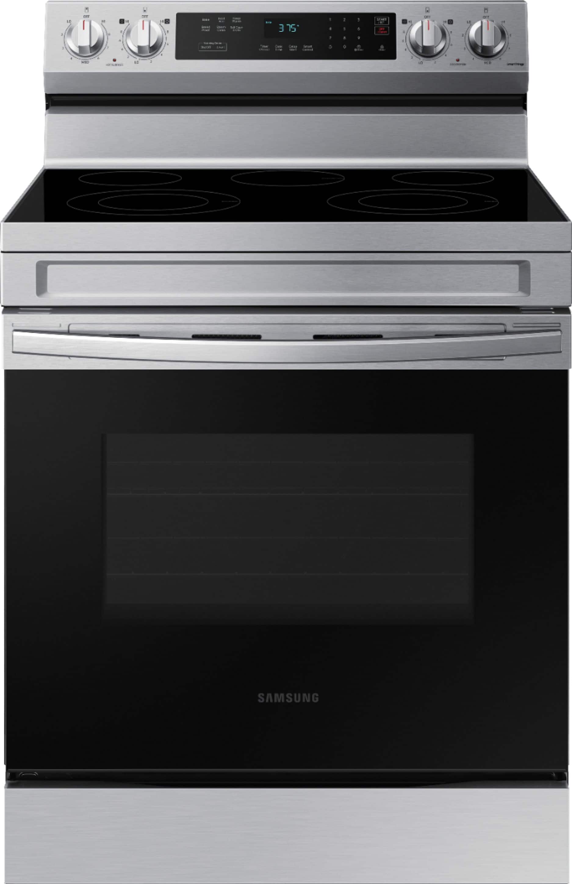 Samsung - 6.3 cu. ft. Freestanding Electric Range with Rapid Boil, WiFi & Self Clean - Stainless Steel product image