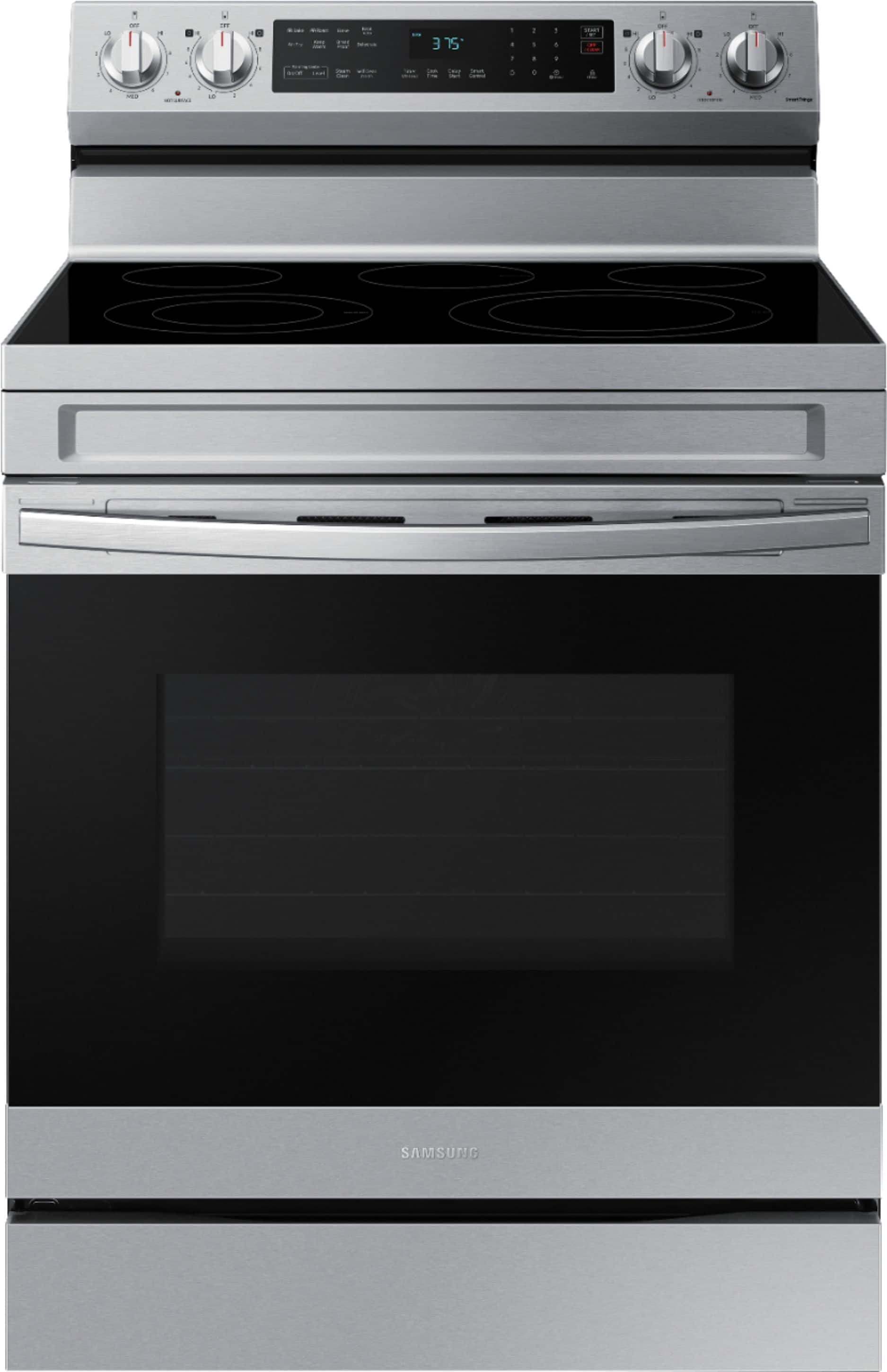 Samsung - 6.3 cu. ft. Freestanding Electric Range with WiFi, No-Preheat Air Fry & Convection - Black Stainless Steel product…