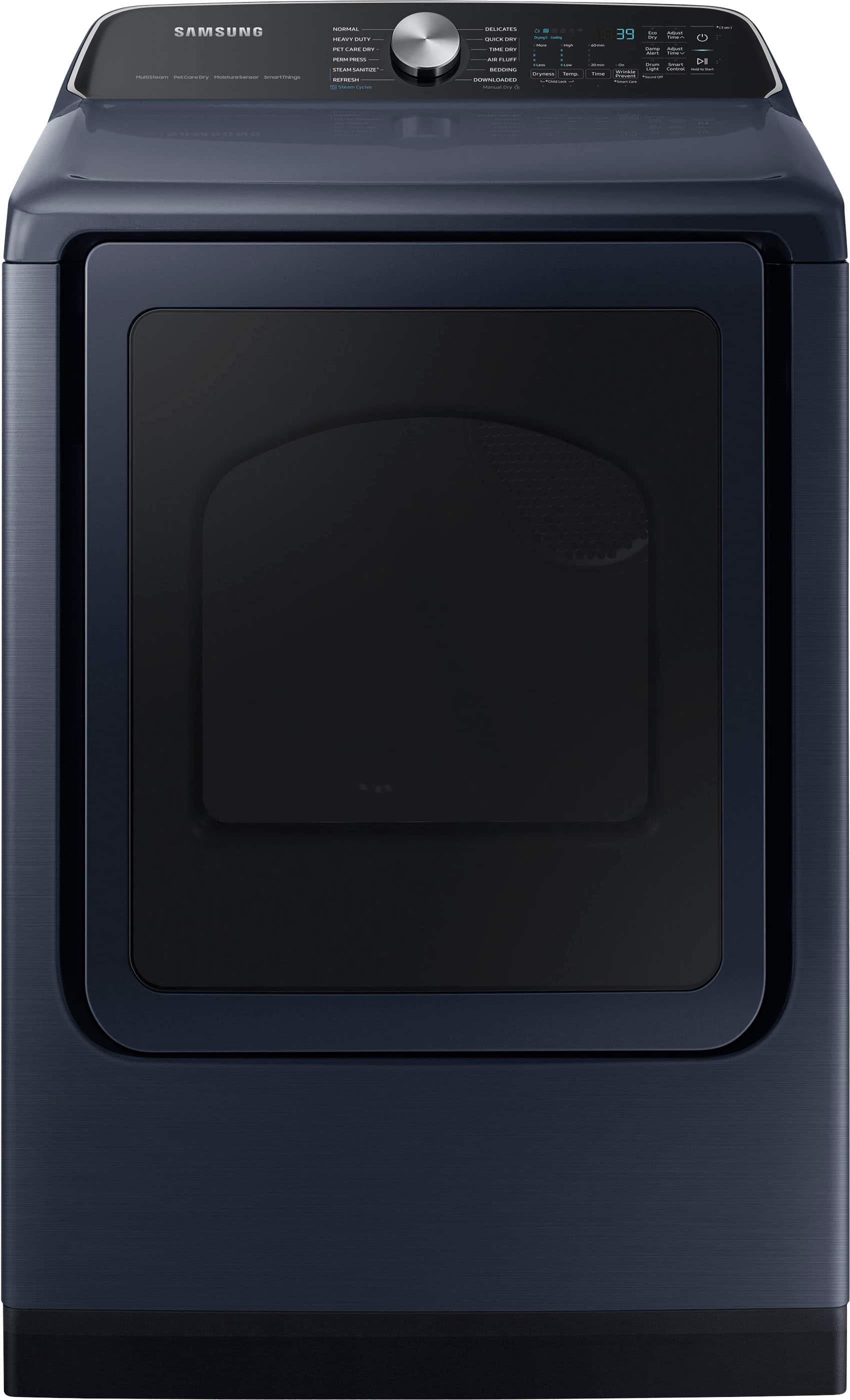 Samsung - 7.4 Cu. Ft. Smart Electric Dryer with Steam and Pet Care Dry - Brushed Navy product image