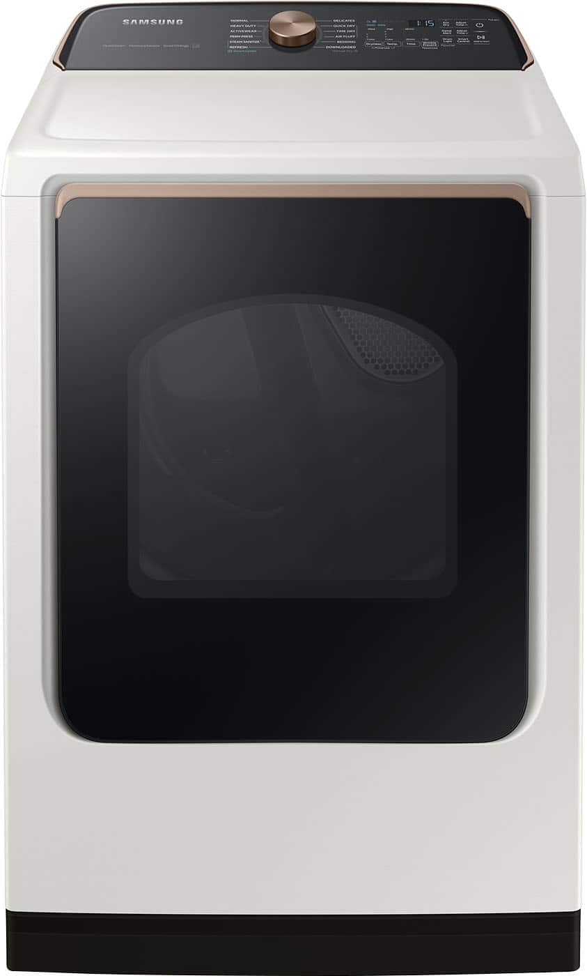 Samsung - 7.4 Cu. Ft. Smart Electric Dryer with Steam and Sensor Dry - Ivory product image