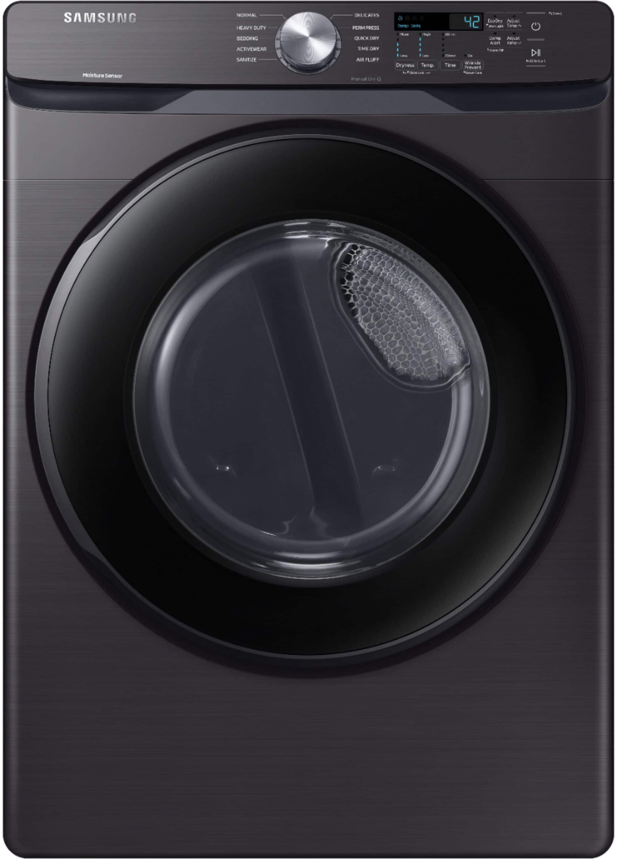 Samsung - 7.5 Cu. Ft. Stackable Electric Dryer with Sensor Dry - Black Stainless Steel product image
