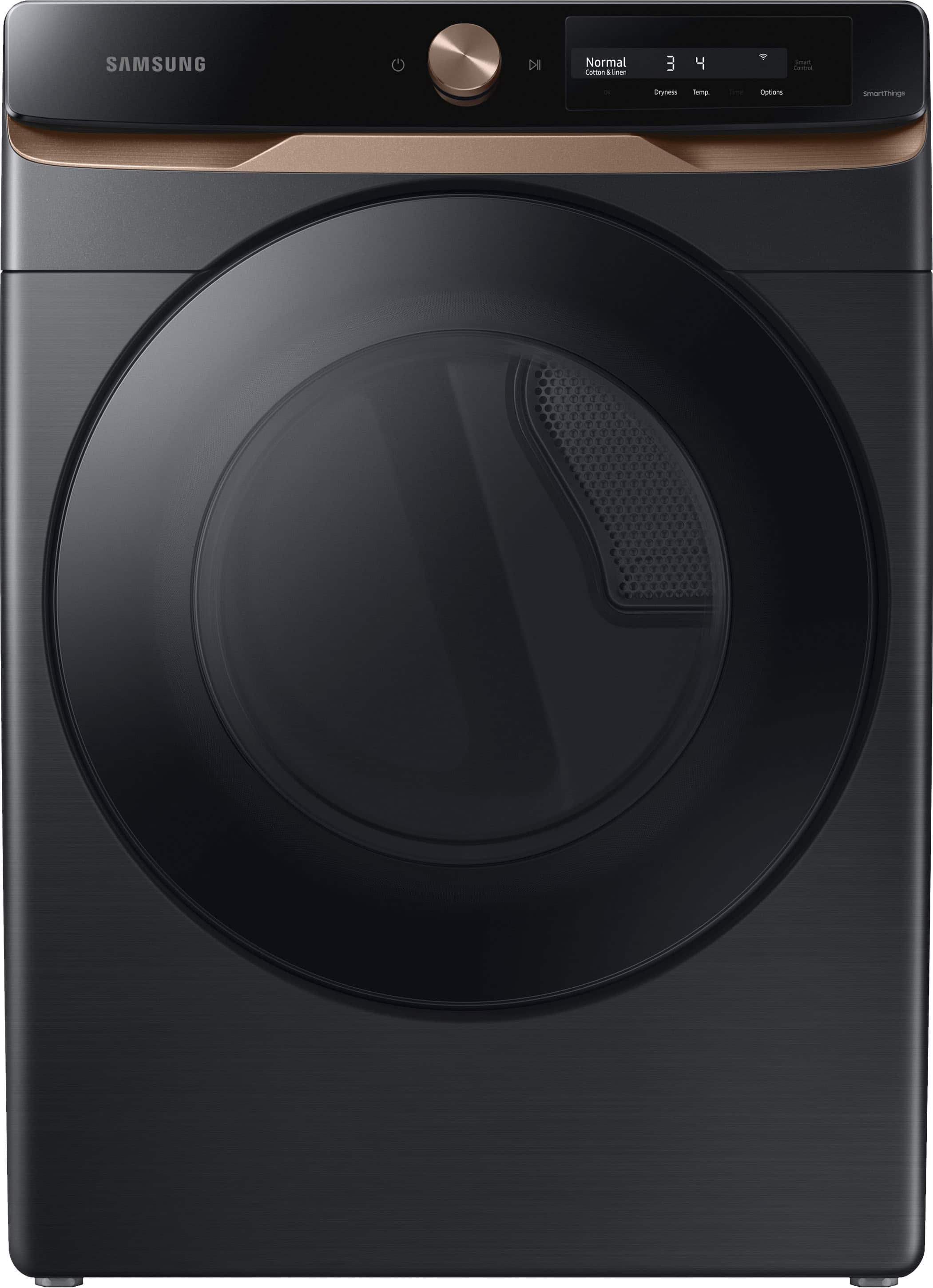 Samsung - 7.5 Cu. Ft. Stackable Smart Electric Dryer with Steam and Super Speed Dry - Brushed Black product image