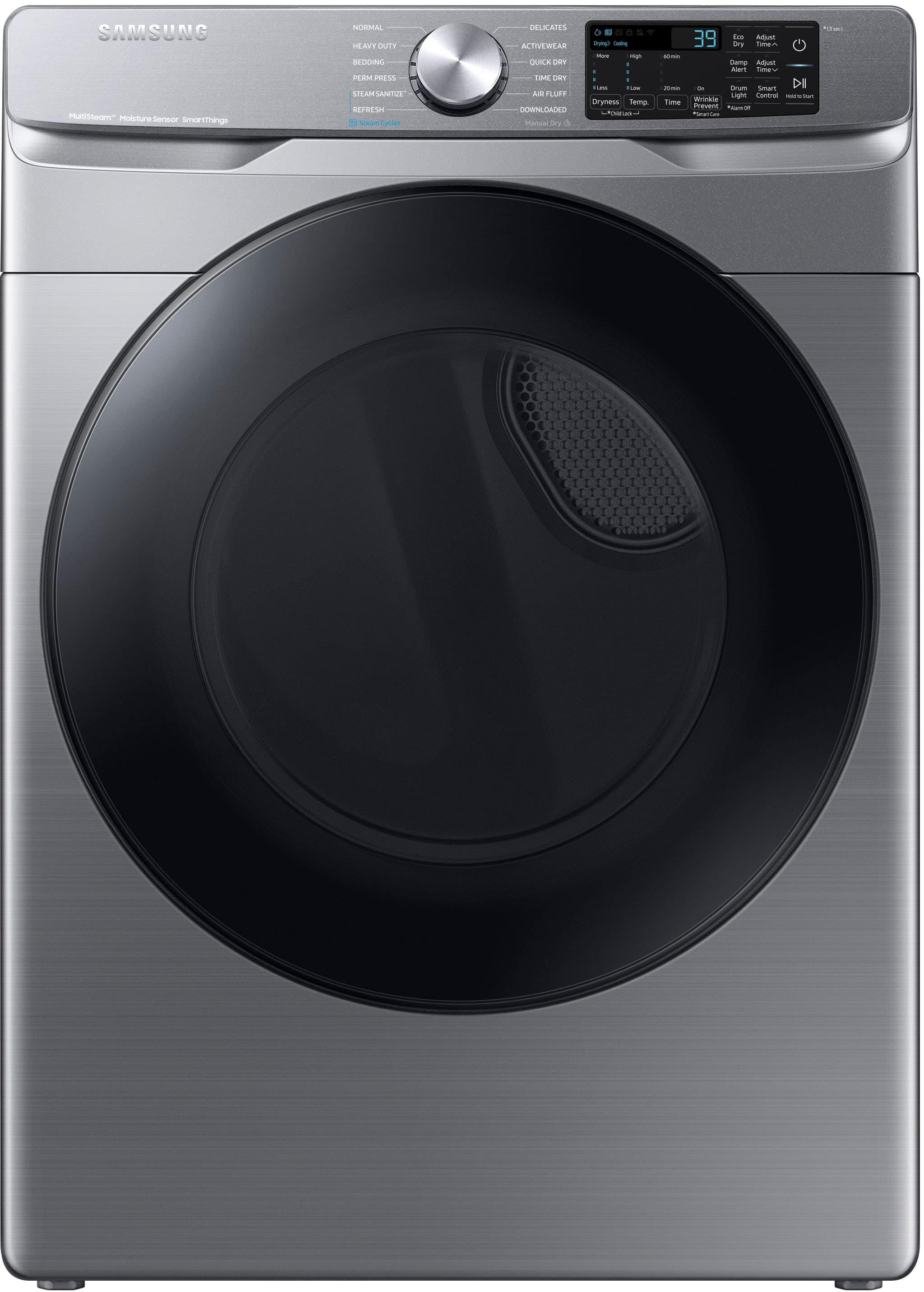 Samsung - 7.5 Cu. Ft. Stackable Smart Electric Dryer with Steam Sanitize+ - Platinum product image