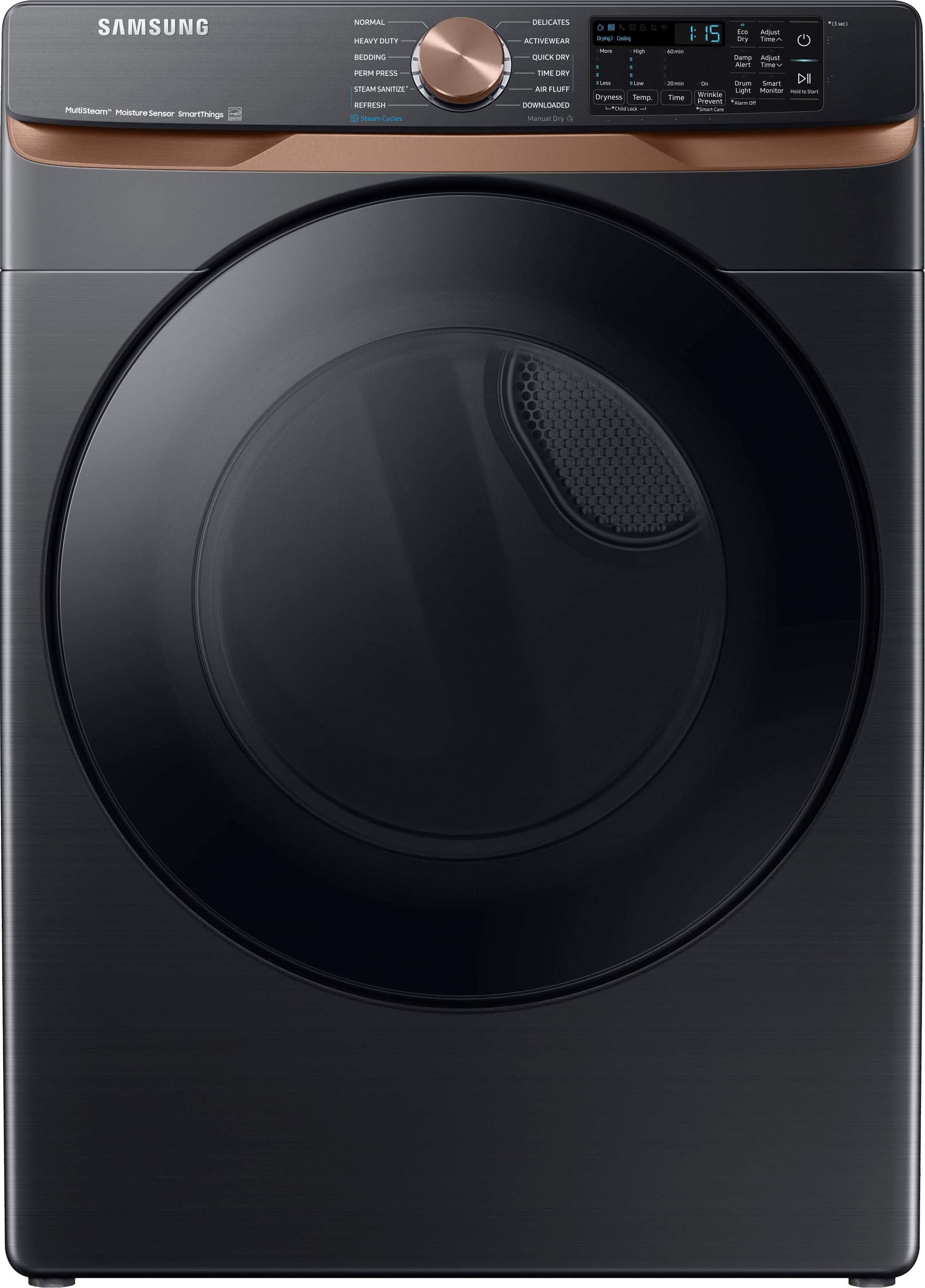 Samsung - 7.5 Cu. Ft. Stackable Smart Gas Dryer with Steam and Sensor Dry - Brushed Black product image