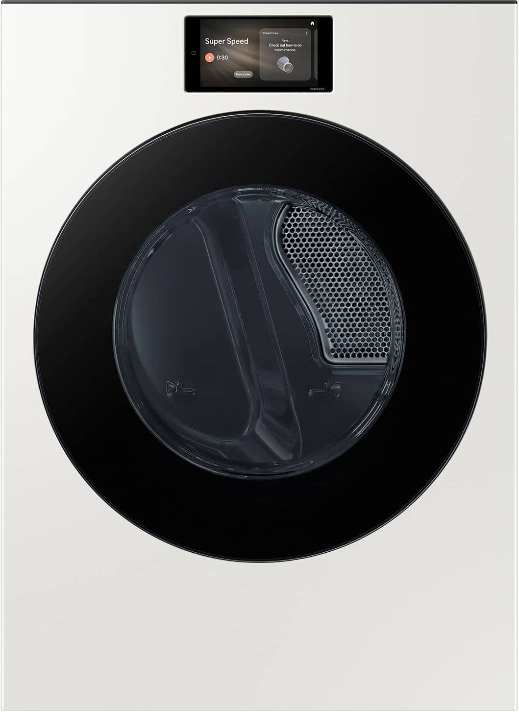 Samsung - 7.6 cu. ft. Bespoke AI Ultra Capacity Front Load Electric Dryer with AI Home and AI OptiDry+ - Dark Steel product…