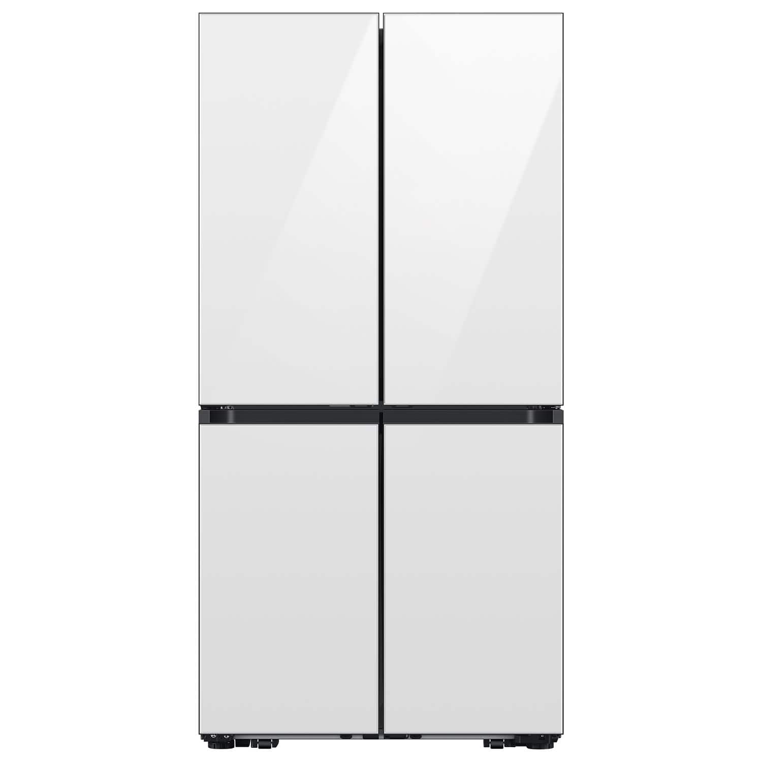 Samsung - Bespoke 22 cu. ft. Counter Depth 4-Door French Door Refrigerator with Zero Clearance Fit and Sphere Ice - Stainles…