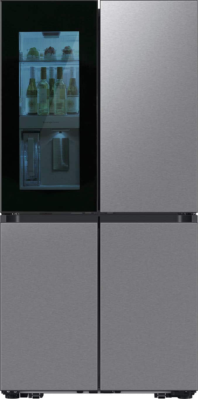 Samsung - Bespoke 23 Cu. Ft. 4-Door Flex French Door Counter Depth Refrigerator with AI Family Hub+ - Stainless Steel produc…