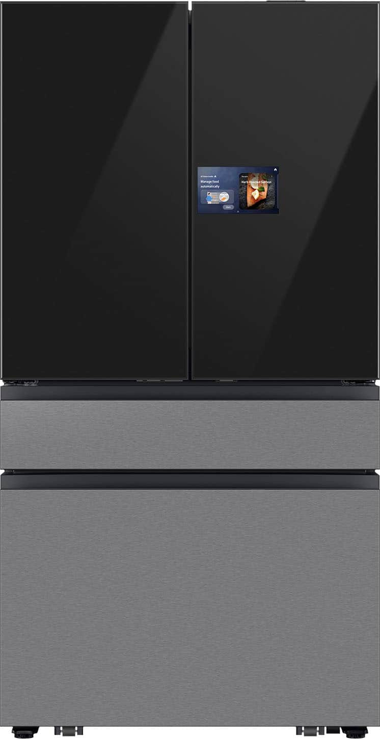 Samsung - Bespoke 23 cu. ft. Counter Depth 4-Door French Door Refrigerator with AI Family Hub+ - White Glass product image
