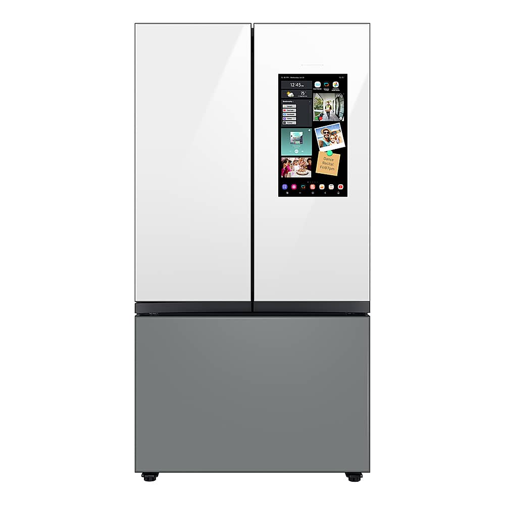 Samsung - BESPOKE 24 cu. ft. 3-Door French Door Counter Depth Smart Refrigerator with AutoFill Water Pitcher - Stainless Ste…