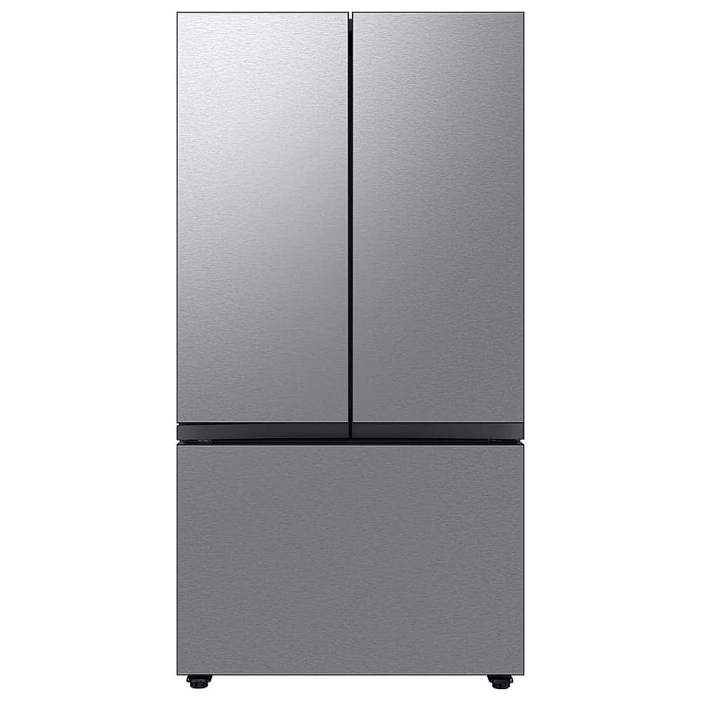 Samsung - BESPOKE 24 cu. ft. French Door Counter Depth Smart Refrigerator with Beverage Center - Stainless Steel product ima…