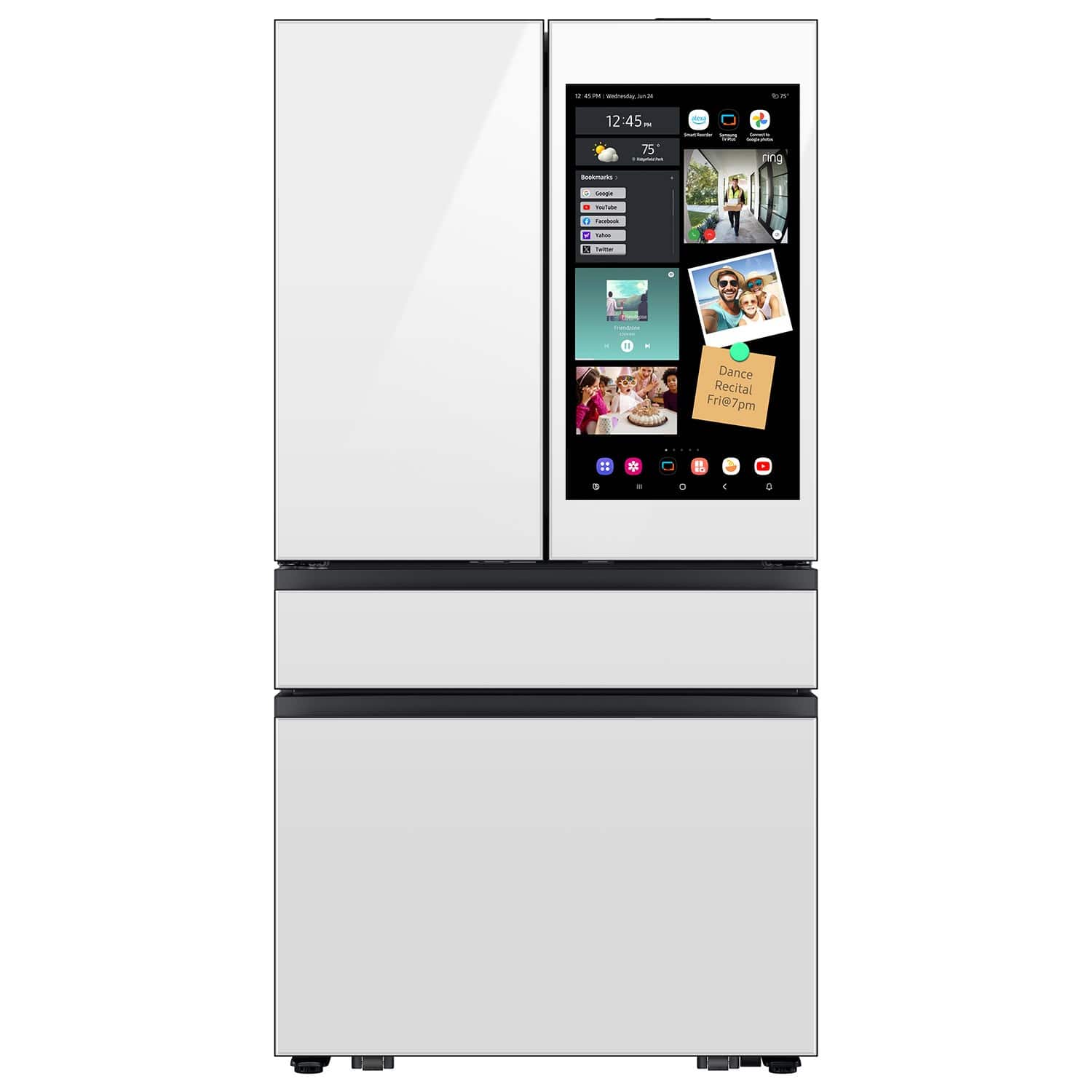 Samsung - Bespoke 29 cu. ft. 4-Door French Door Refrigerator with AI Family Hub+ - Charcoal Glass & Black/Charcoal product i…