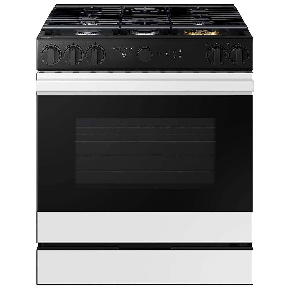 Samsung - Bespoke 6.0 Cu. Ft. Slide-In Gas Range with Air Sous Vide - White Glass product image