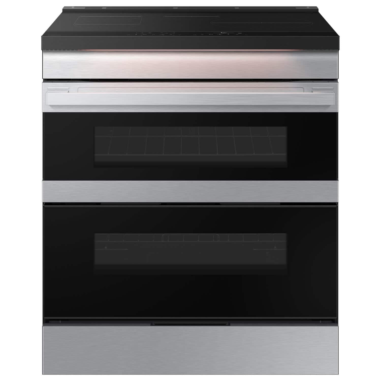 Samsung - Bespoke 6.3 Cu. Ft. Slide-In Electric Induction Convection Range with Flex Duo Convertible Double Oven Technology…