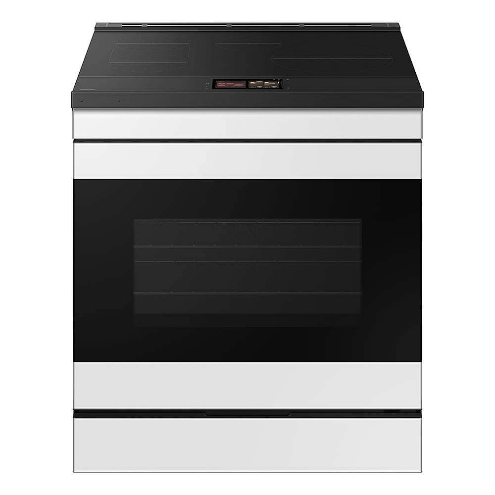 Samsung - Bespoke 6.3 Cu. Ft. Slide-In Electric Induction Range AI Home Display - White Glass product image