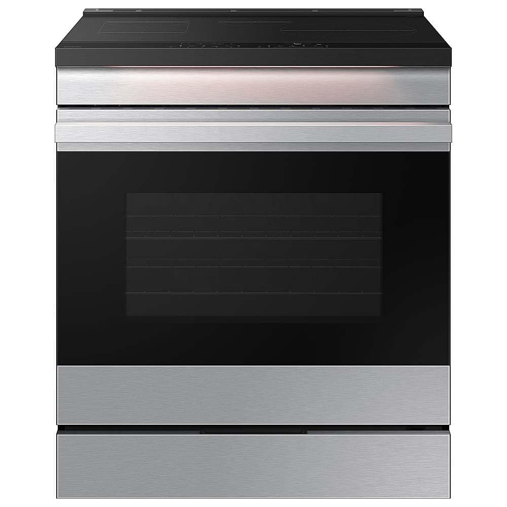 Samsung - Bespoke 6.3 Cu. Ft. Slide-In Electric Induction Range with Ambient Edge Lighting - Matte Black Steel product image