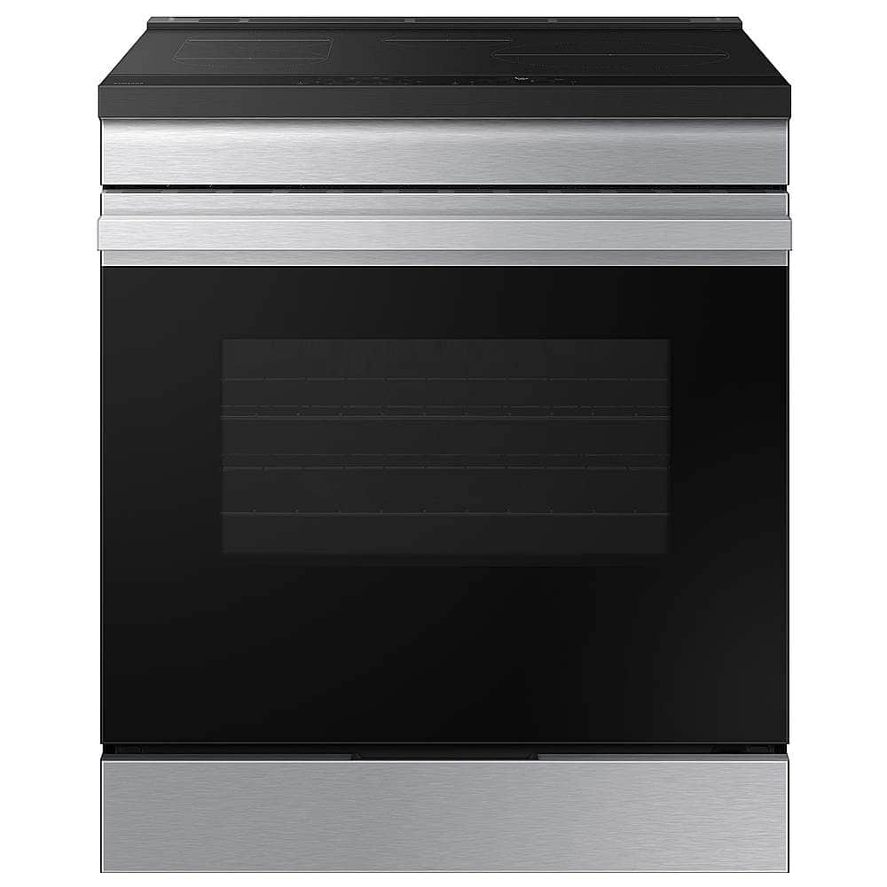 Samsung - Bespoke 6.3 Cu. Ft. Slide-In Electric Induction Range with Anti-Scratch Glass Cooktop - Stainless Steel product im…