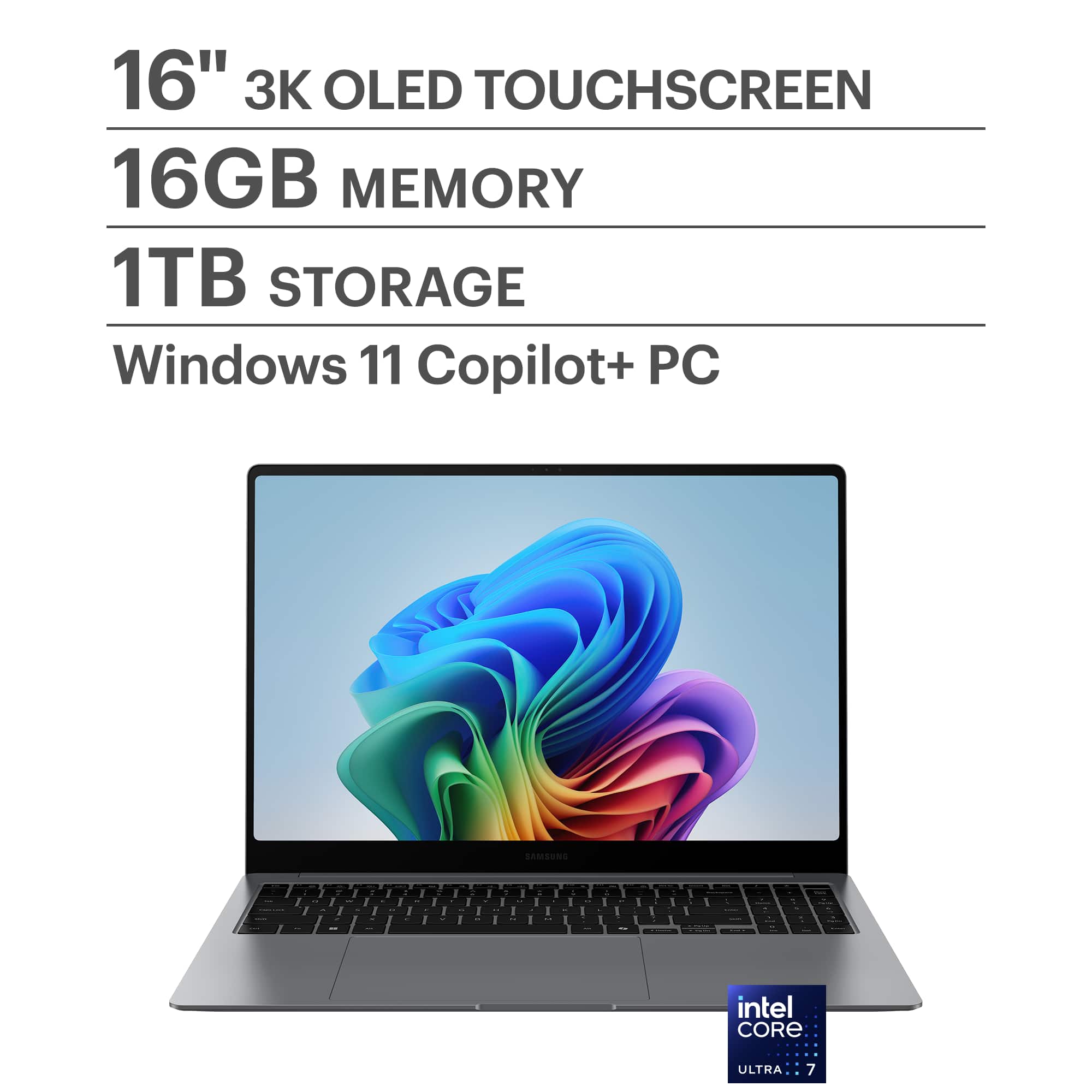 Samsung - Galaxy Book5 Pro - Copilot+ PC - 16" 3K AMOLED Touch-Screen Laptop - Intel Core Ultra 7 - 16GB Memory - 1TB SSD -…