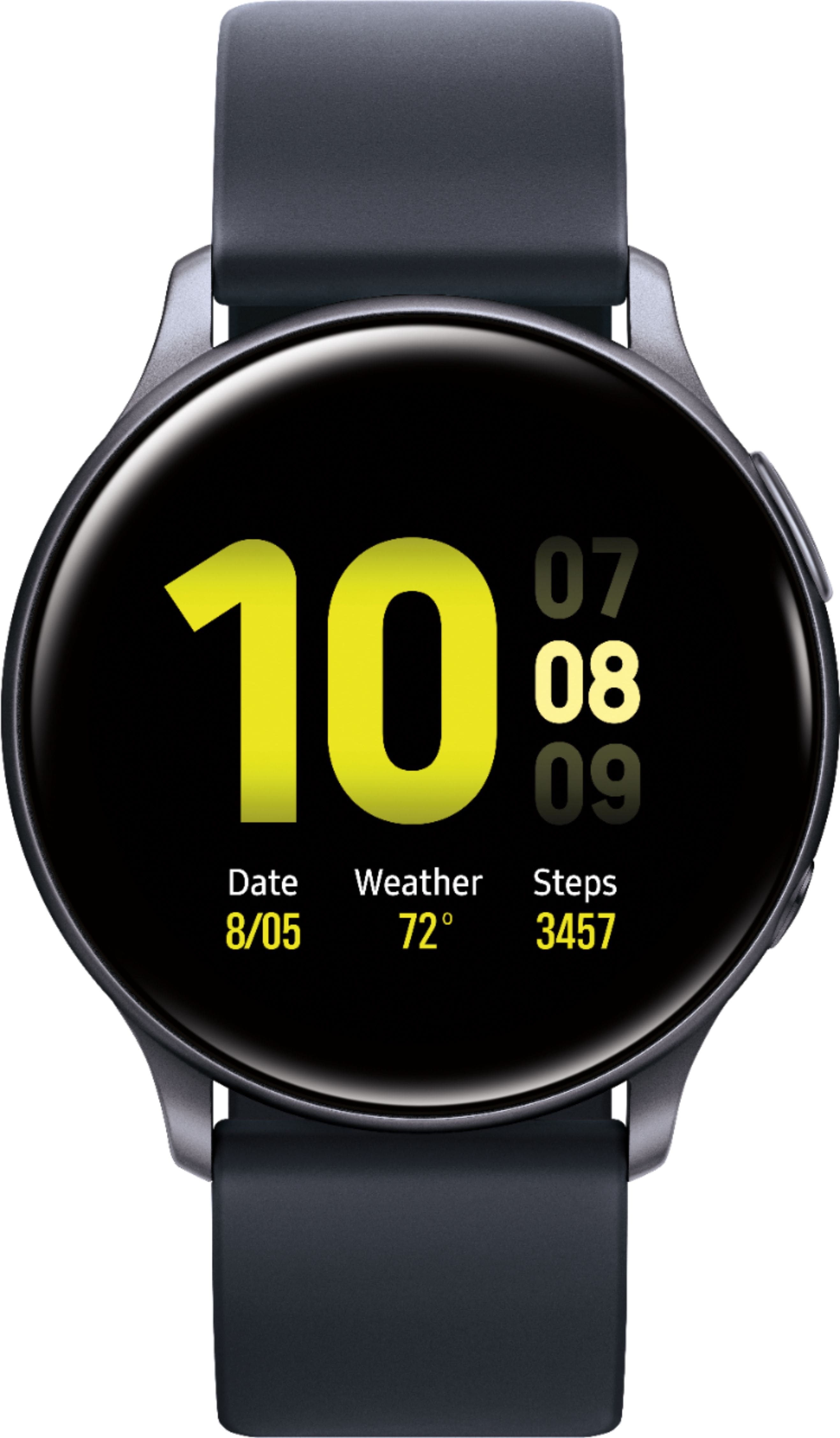 Samsung - Geek Squad Certified Refurbished Galaxy Watch Active2 Smartwatch 40mm Aluminum - Aqua Black - (2019) product image