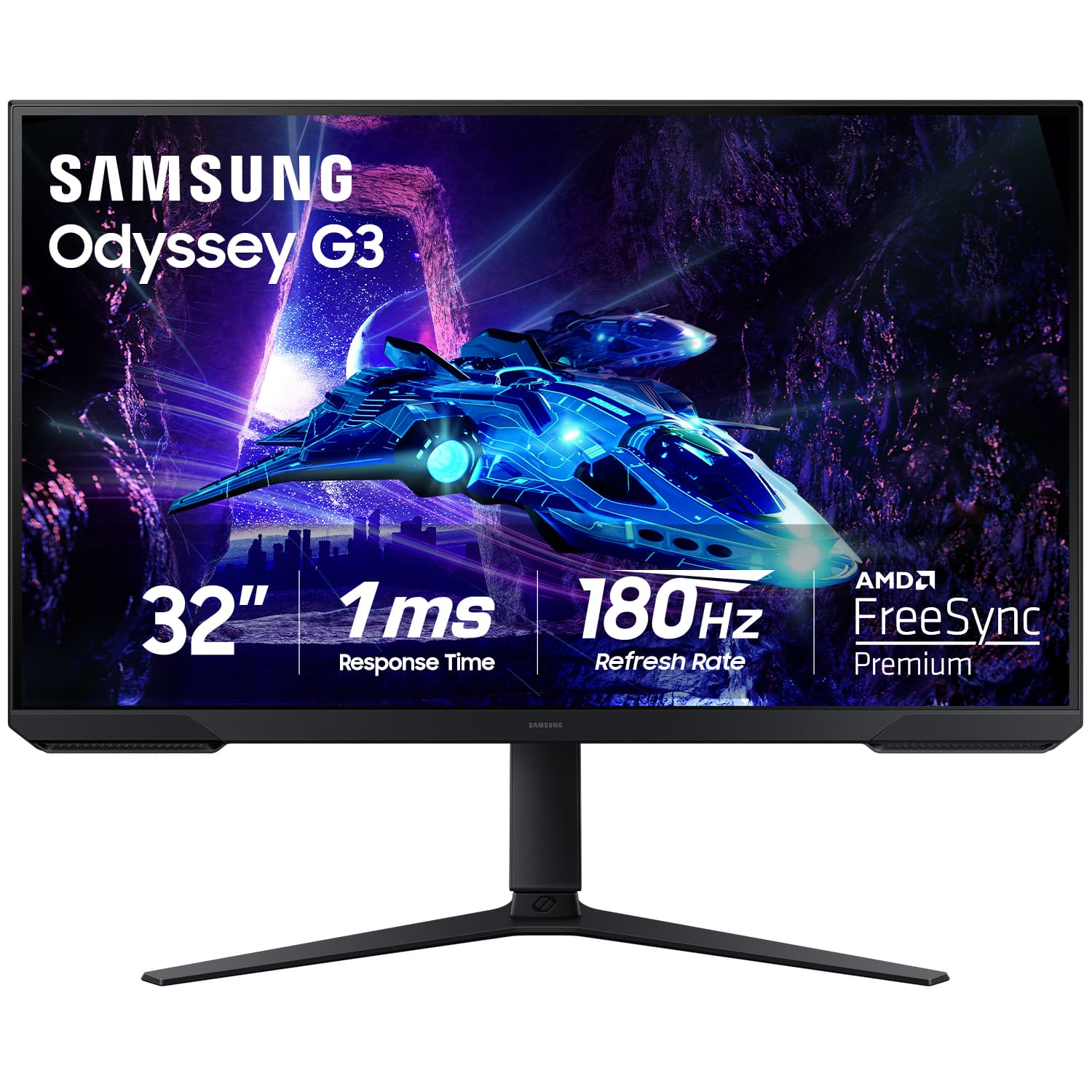 Samsung - Odyssey G30D 32" LED FHD AMD FreeSync Premium 180Hz 1ms Gaming Monitor (DisplayPort, HDMI) - Black product image