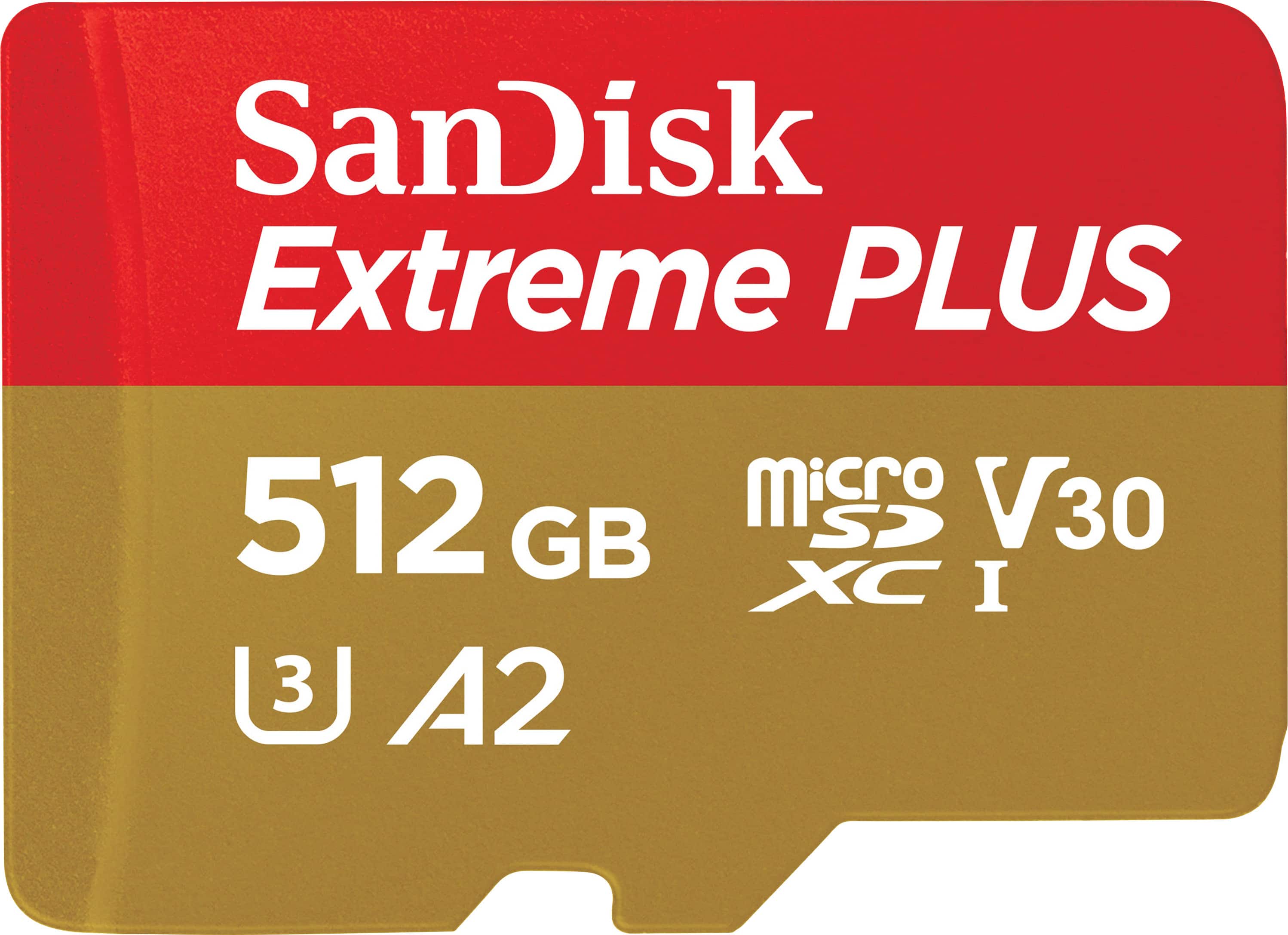 SANDISK - 512GB Extreme PLUS microSDXC UHS-I Memory Card with Adapter, R/W up to 200/140MB/s product image