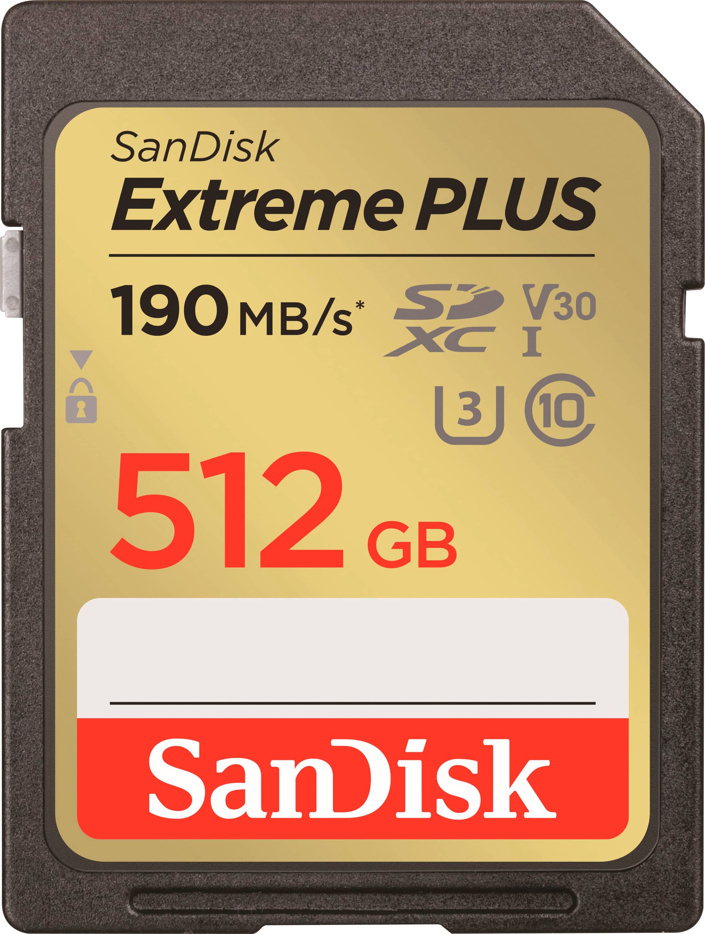 SANDISK - 512GB Extreme PLUS SDHC/SDXC UHS-I Memory Card, R/W up to 190/130MB/s product image