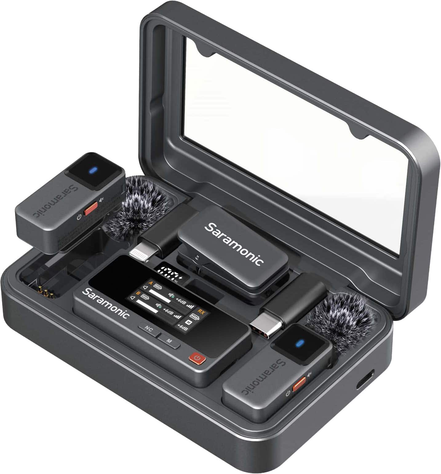 Saramonic - Air 2-Person Mini Wireless Clip-On Mic System w/ Lavaliers for Cameras, Mobile Devices & Computers - Black produ…